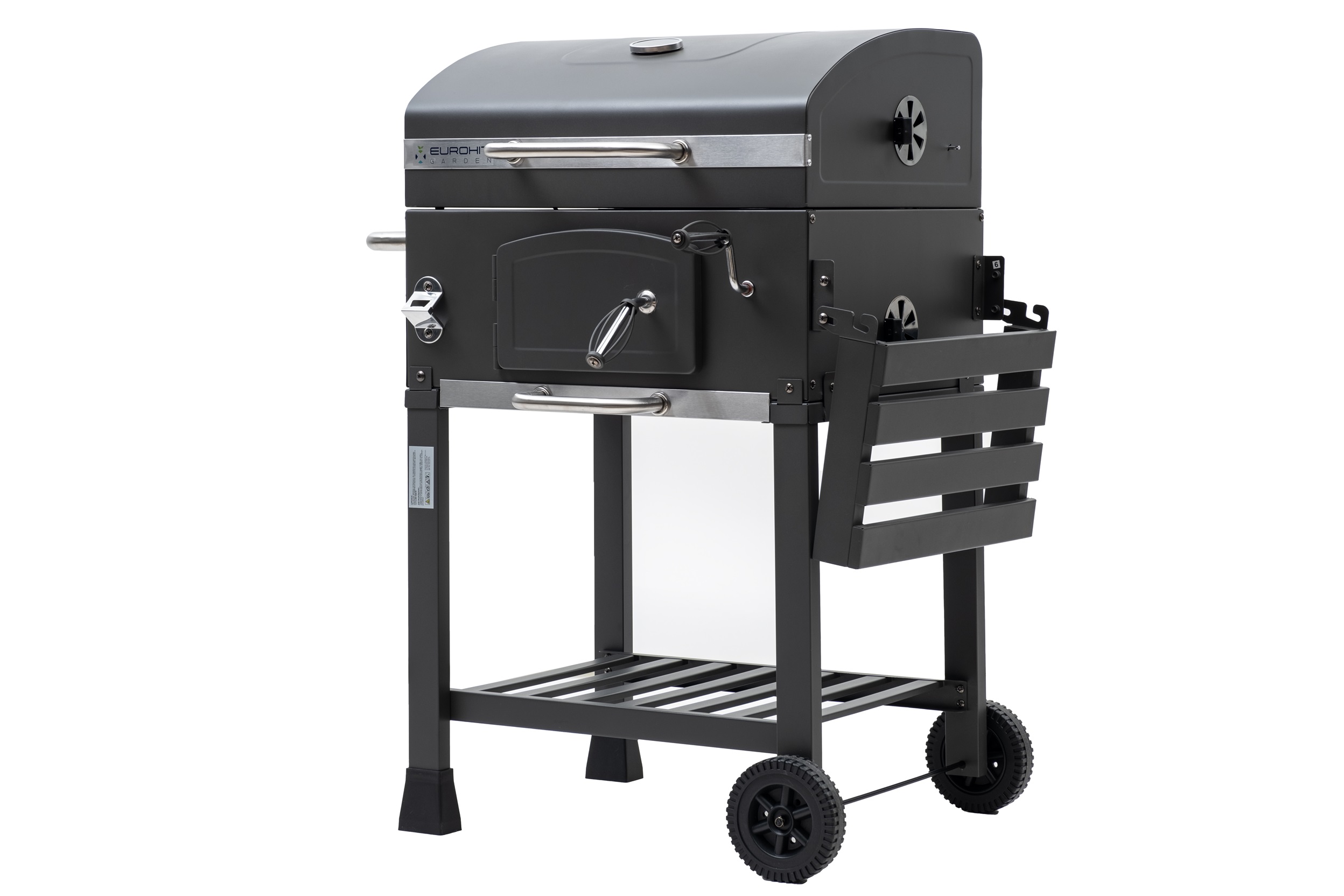 Grill ogrodowy węglowy ruszt żeliwny wózek Carbo - Angul II PREMIUM.