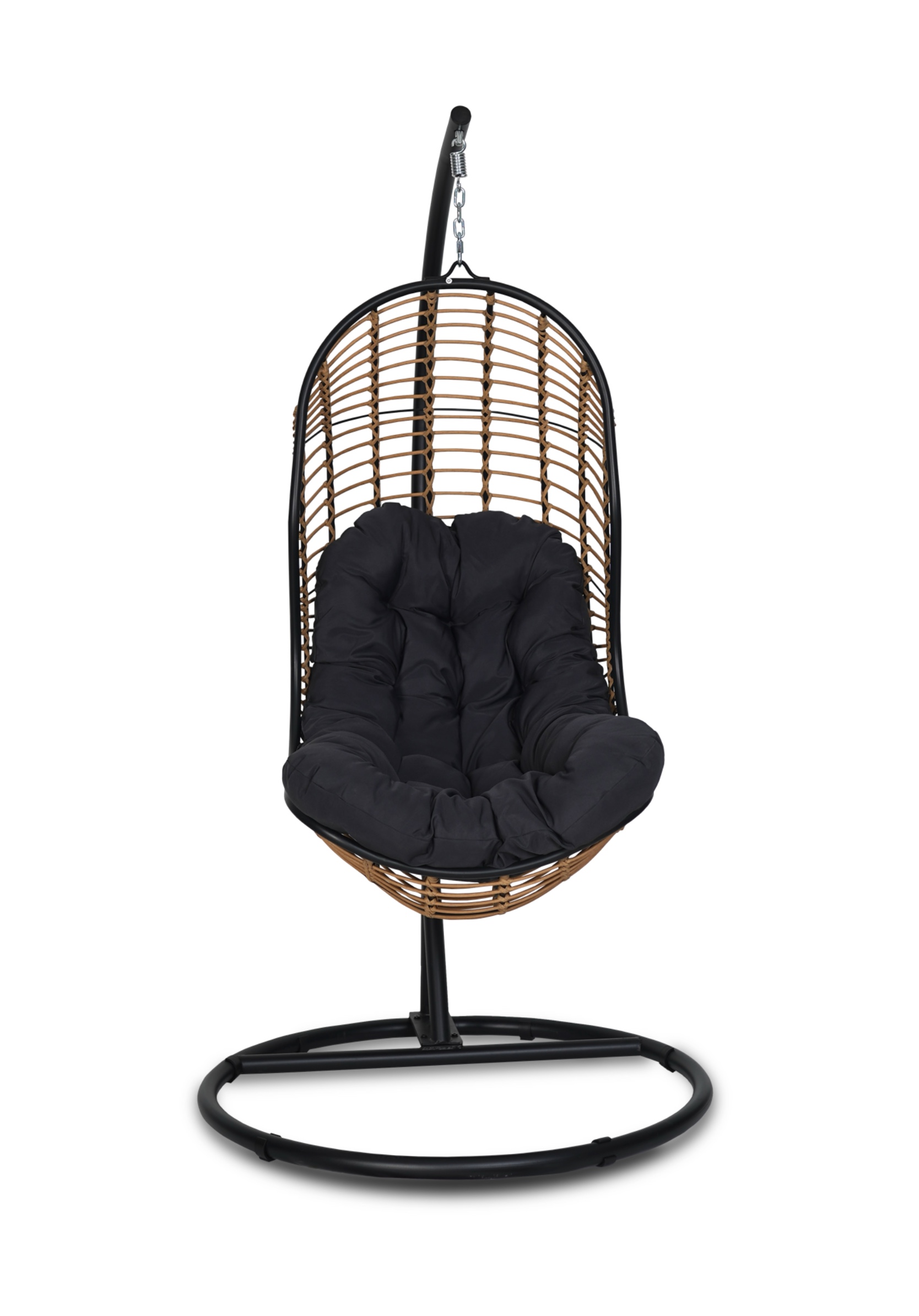 Fotel Wiszący do OGRODU SUN Antracyt / Czerń Kokon Huśtawka Wolnostojący .