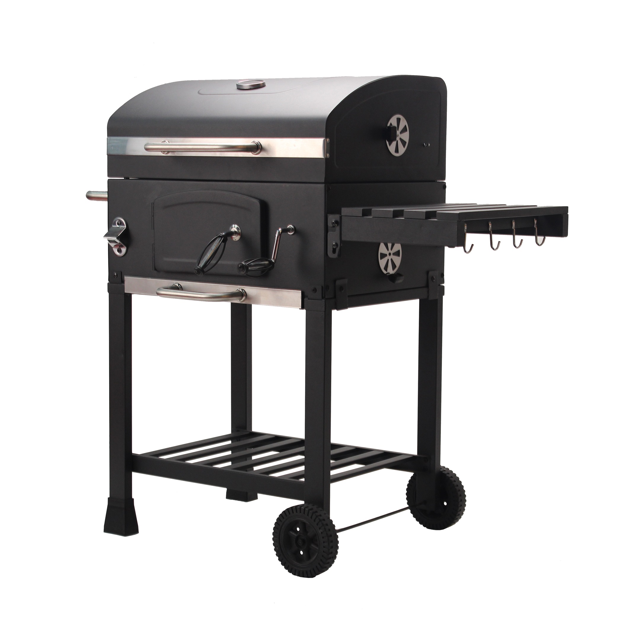 Grill ogrodowy węglowy ruszt żeliwny wózek Carbo - Angul II PREMIUM.