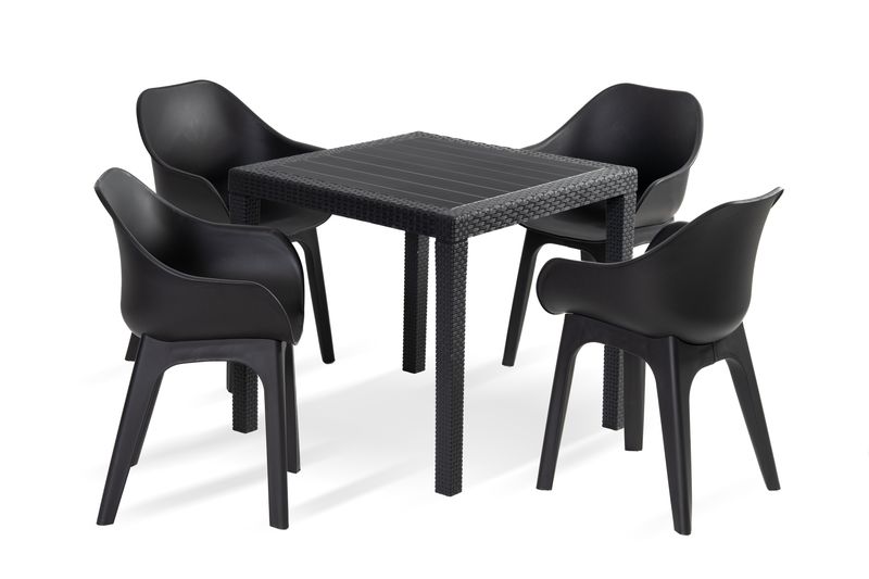 Zestaw Mebli Ogrodowych Liveto Uno 4 krzesła + stolik.