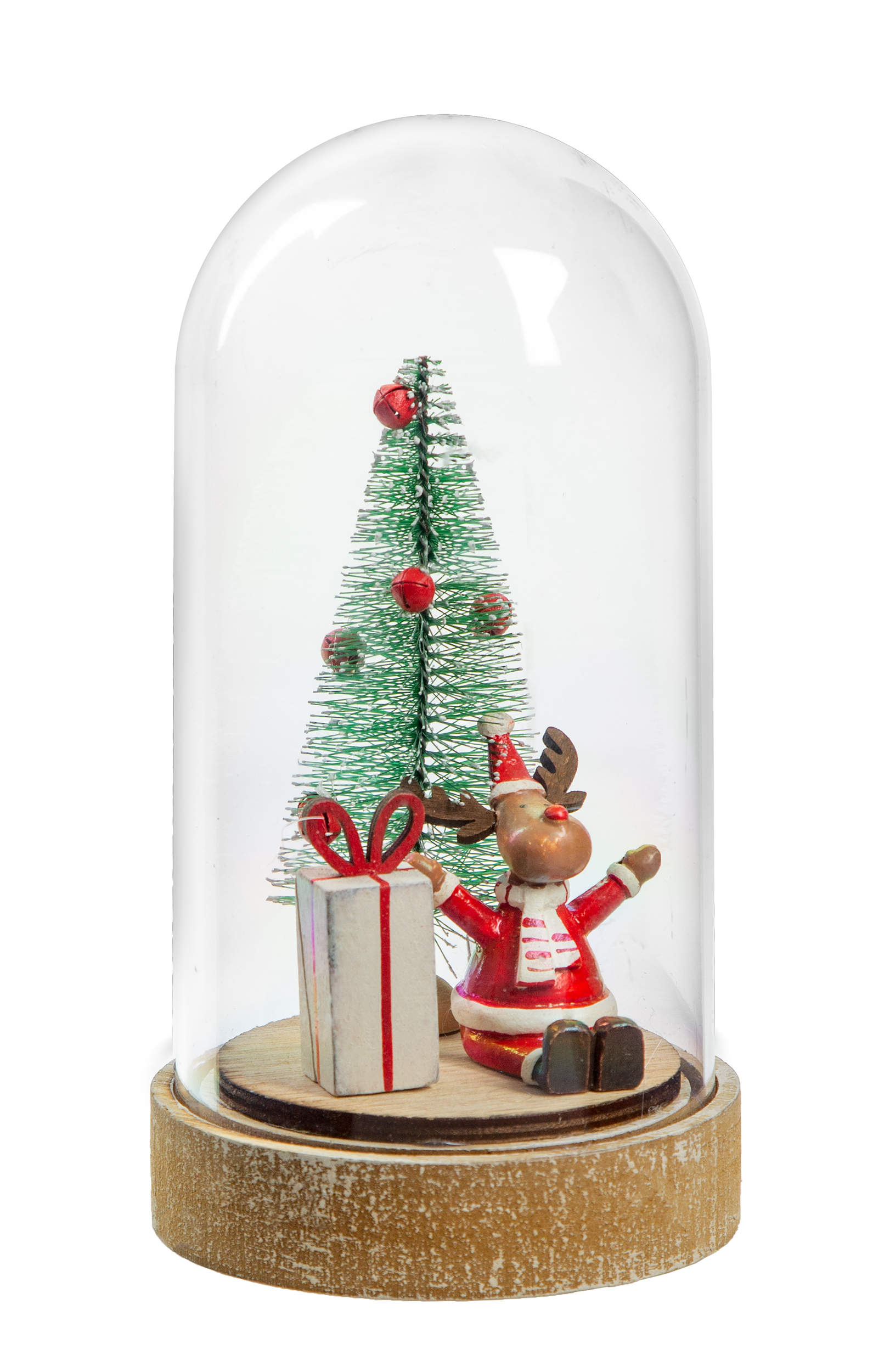 DEKORACJA LED Z APLIKACJĄ RENIFER I CHOINKA