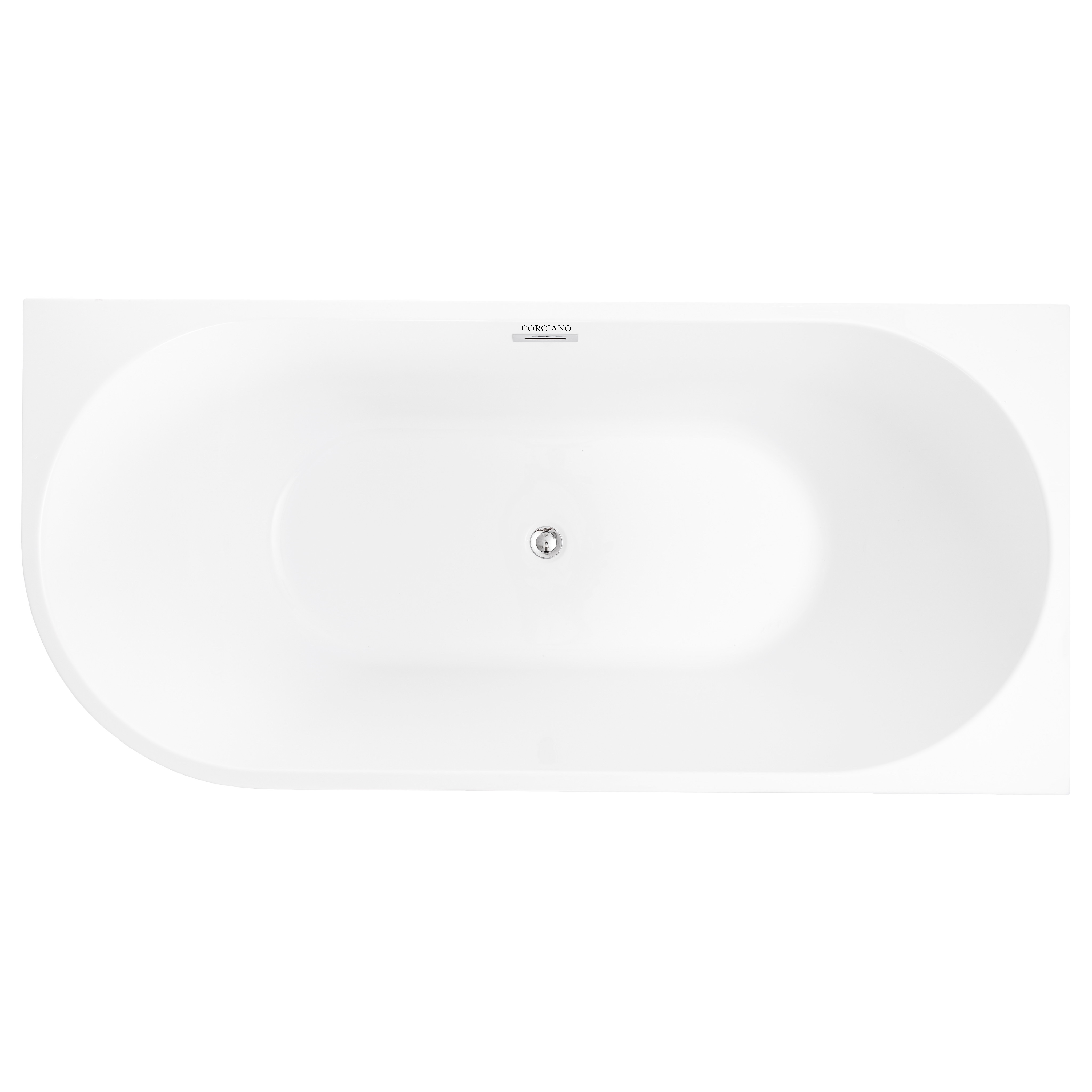 Wanna wolnostojąca przyścienna NAROŻNA PULA PRAWA Prążkowana 170 x 75 x 58 cm biała system przelewowy