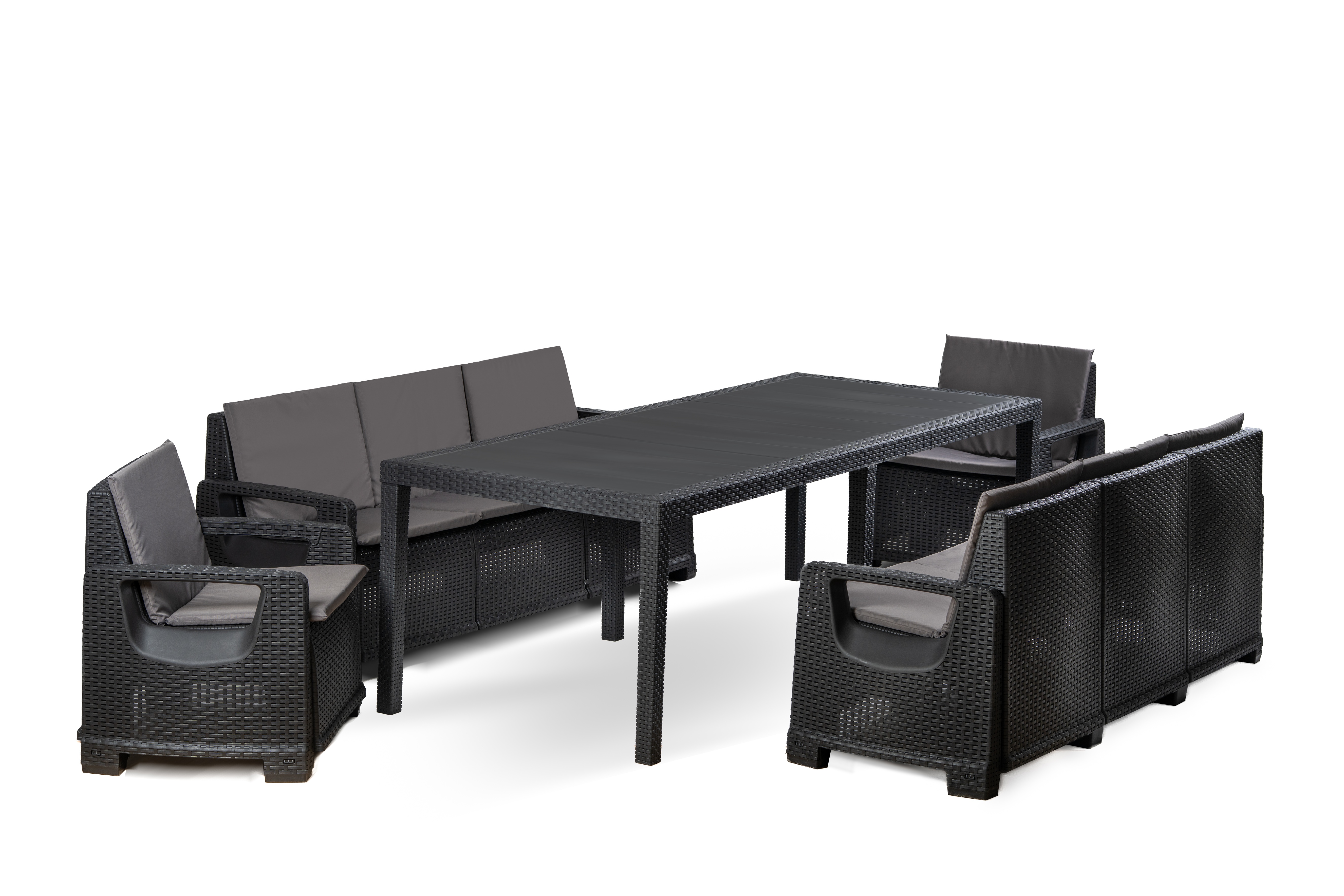 Zestaw Mebli Ogrodowych NAPOLI MIDI 8 Antracyt