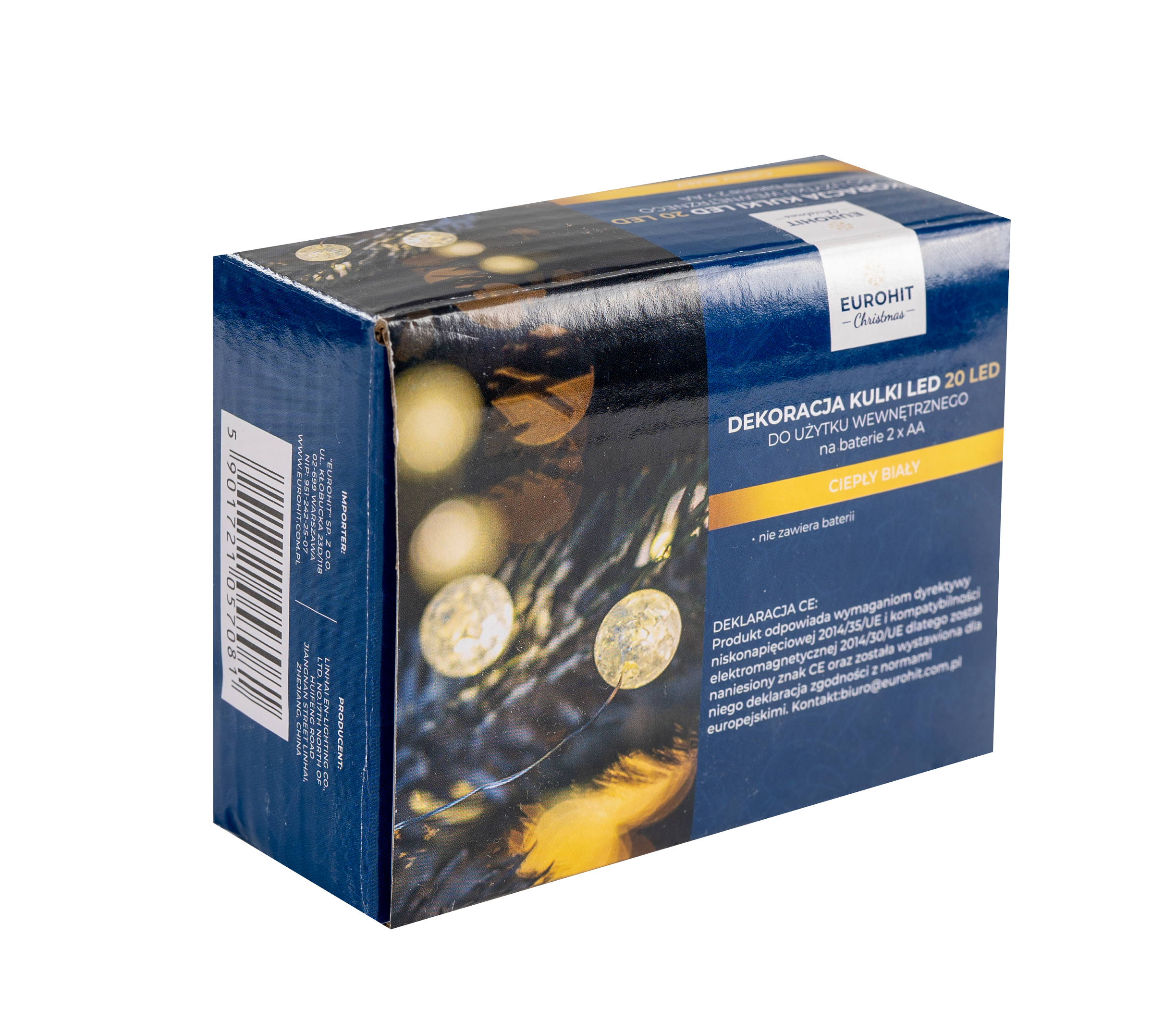 LAMPKI KULKI EFEKT MROŻONEGO SZKŁA 20 LED CIEPŁY