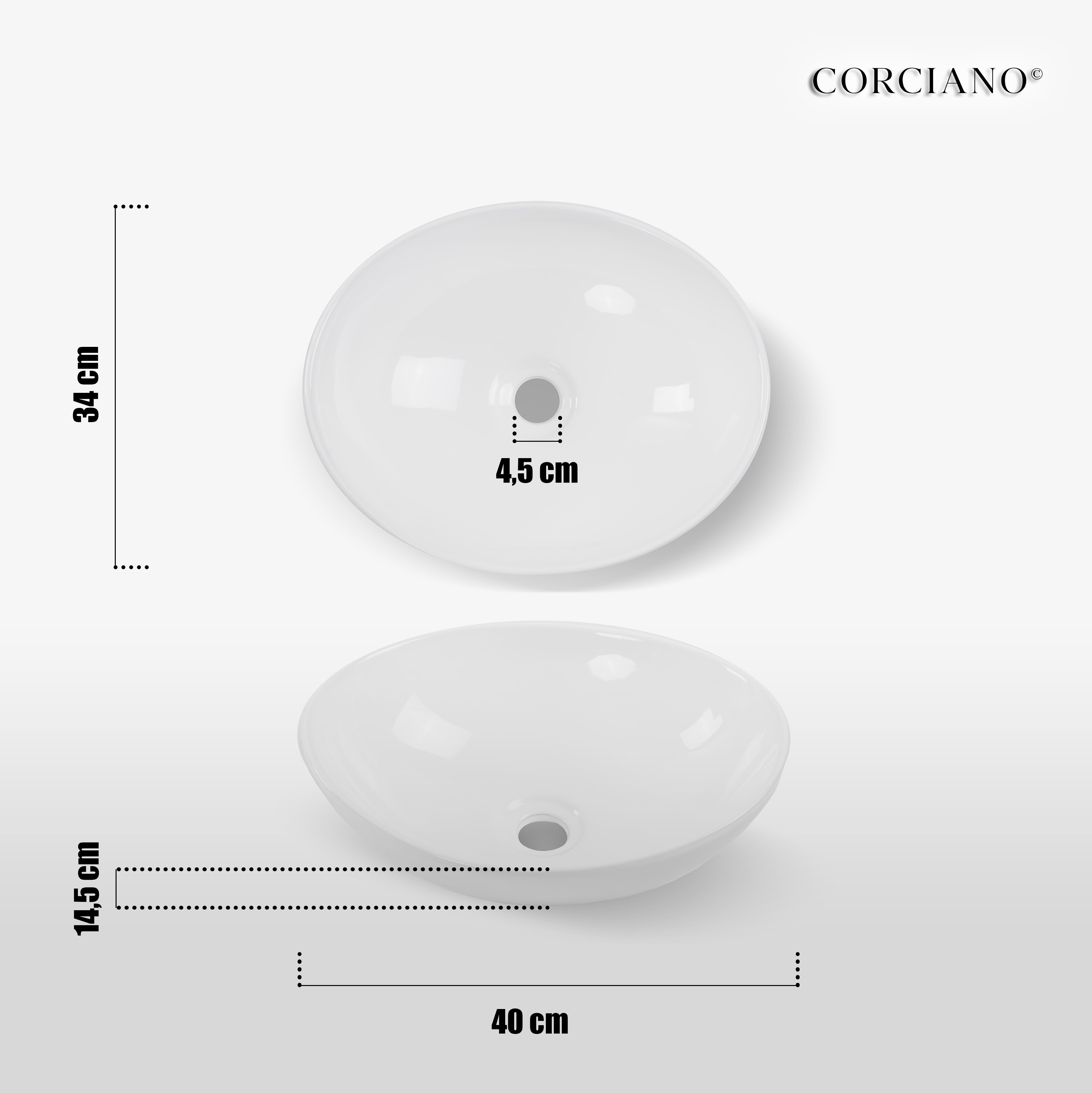 Umywalka nablatowa owalna GALA