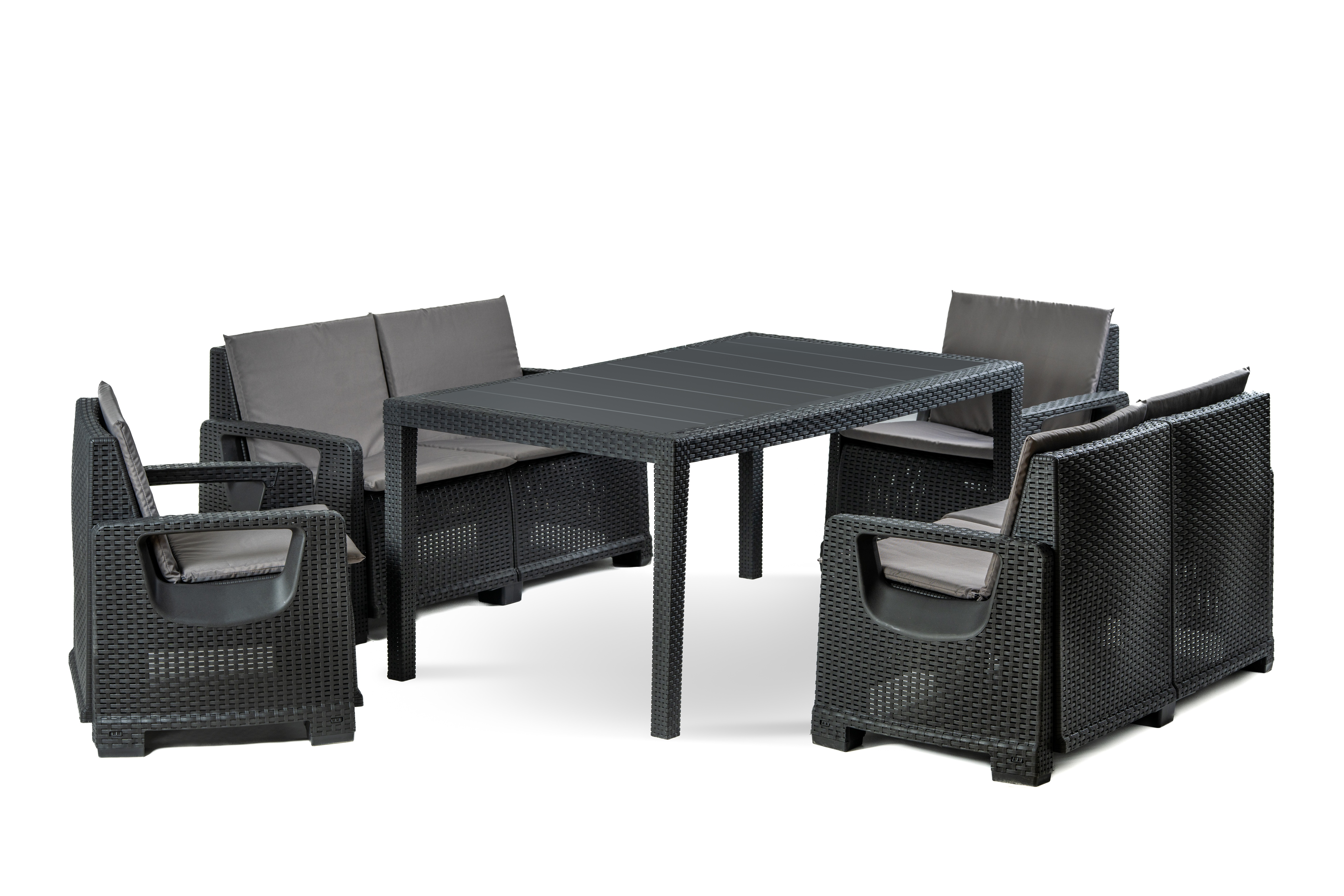 Zestaw Mebli Ogrodowych NAPOLI MINI 6 Rattan Antracyt