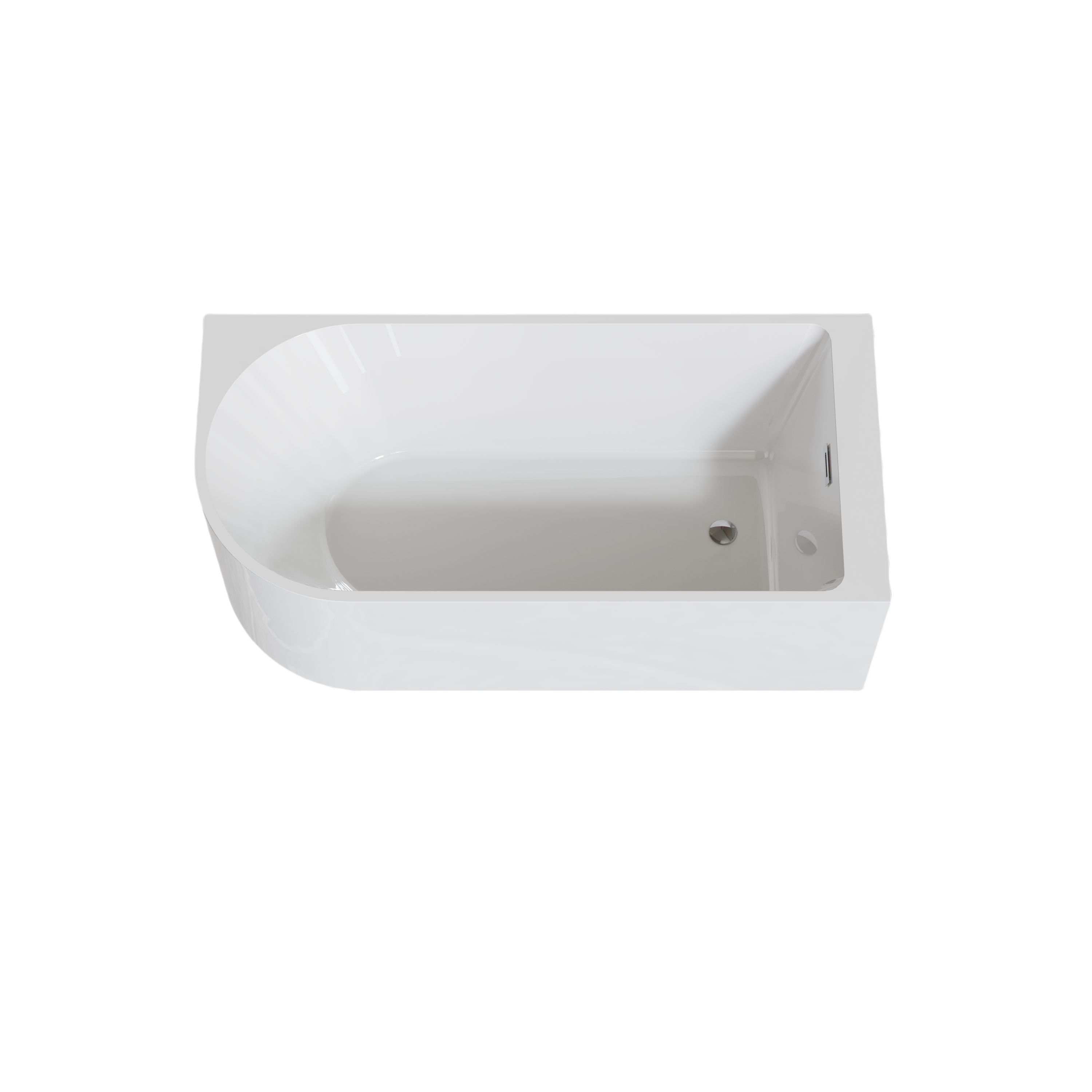Wanna wolnostojąca przyścienna NAROŻNA PULA PRAWA 160 x 75 cm biała system przelewowy