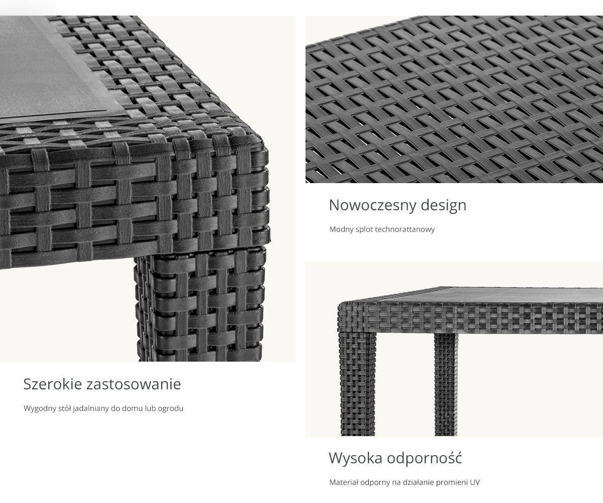 Stół Ogrodowy KING Antracyt EUROHIT Garden