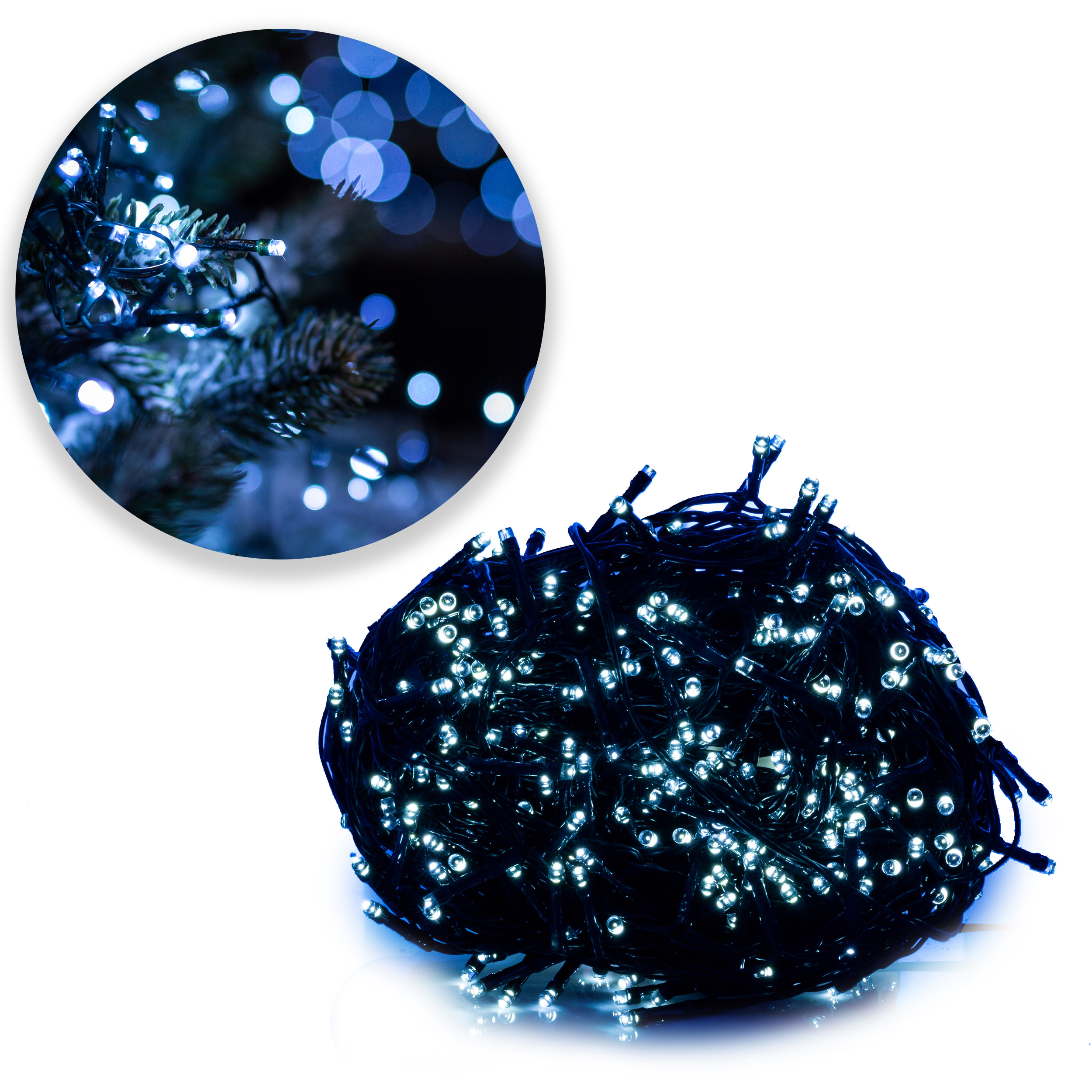 LAMPKI 100 LED KOLOR ZIMNY BIAŁY ZEWNĘTRZNE IP44