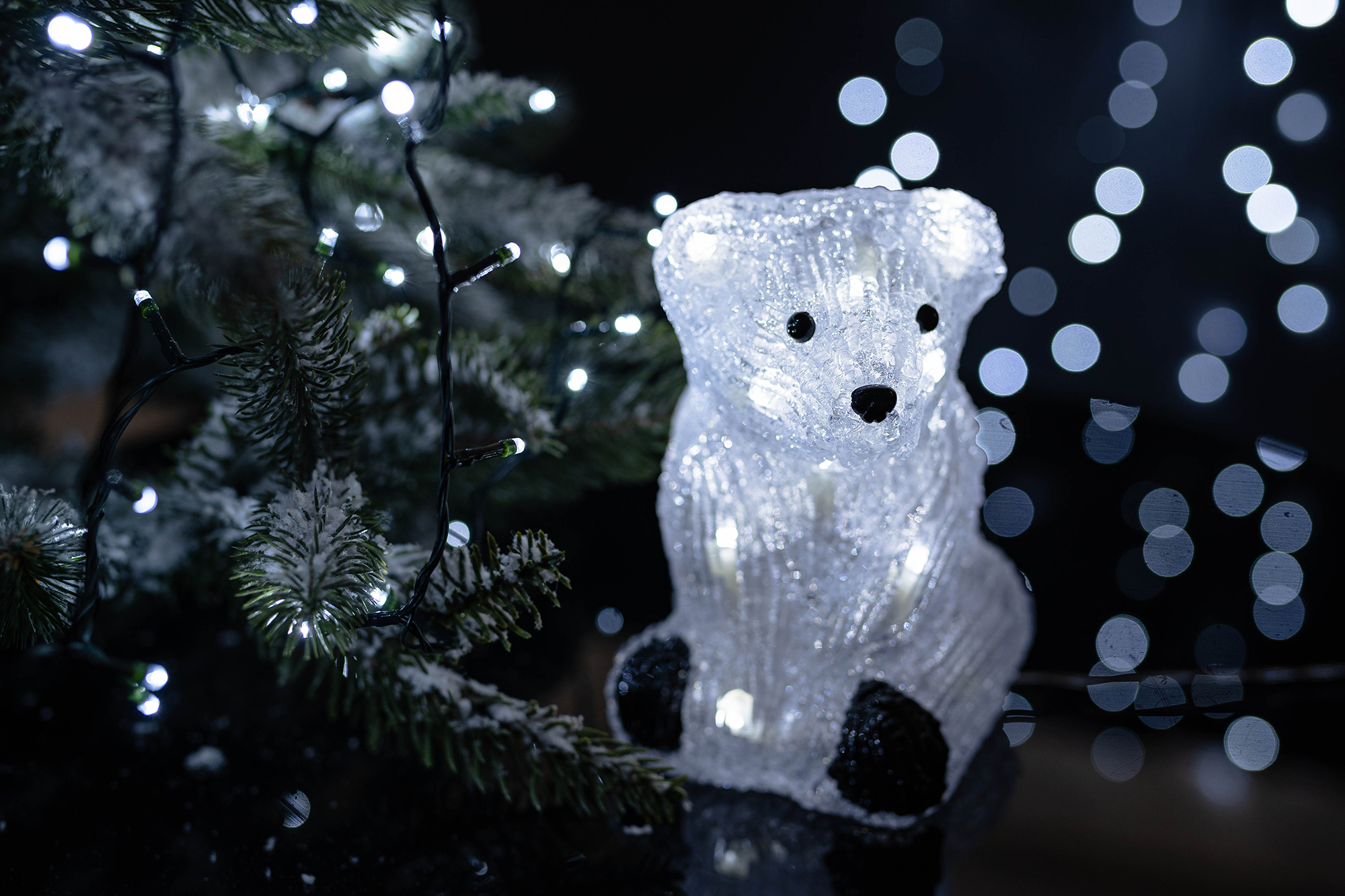 Ozdoba Świąteczna Miś 16LED 19CM CH15 THL40