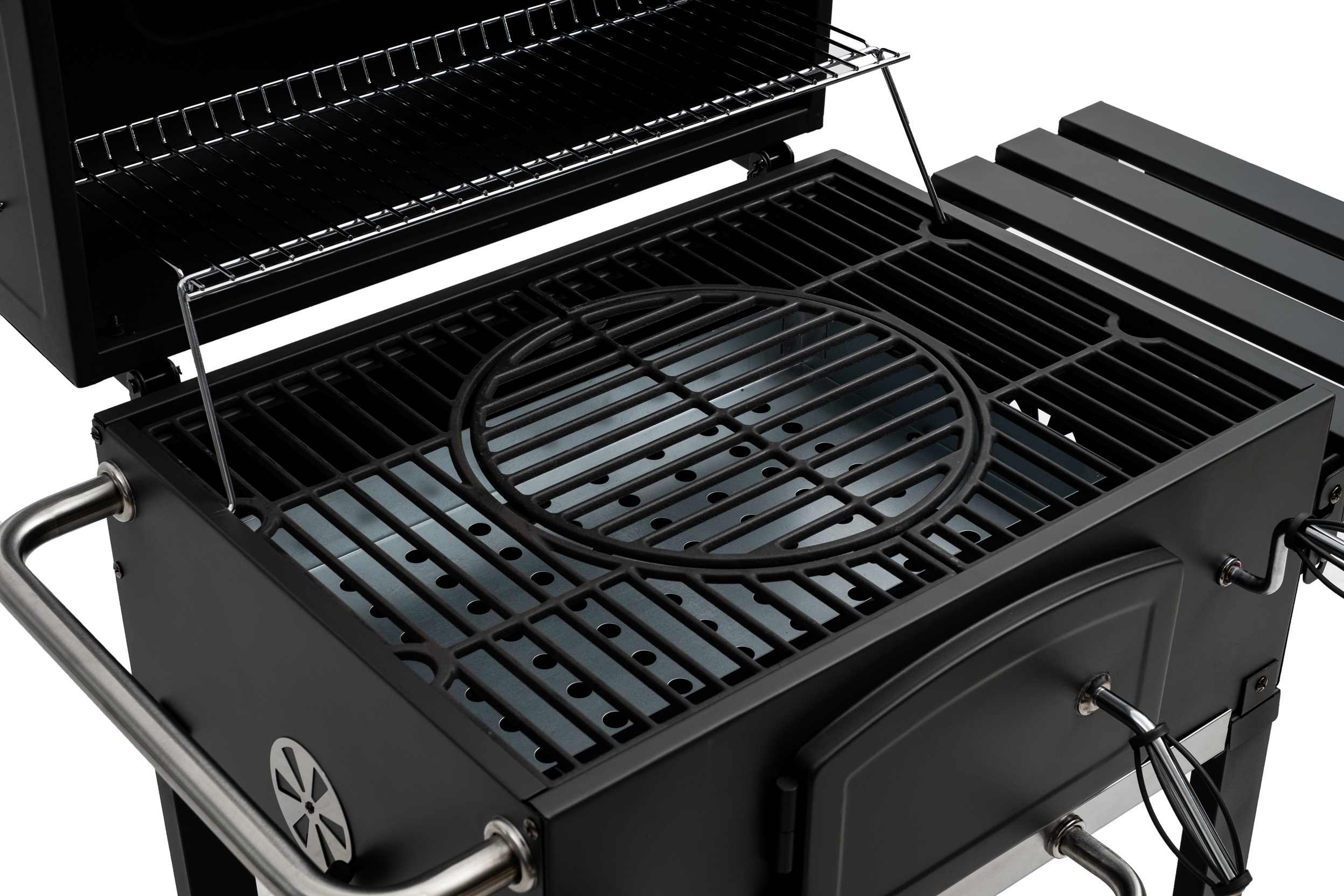 Grill ogrodowy węglowy ruszt żeliwny wózek Carbo - Angul II PREMIUM.