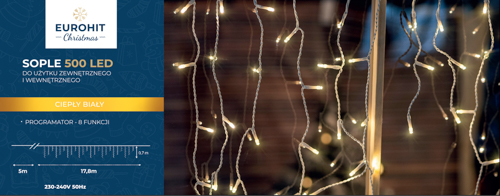 SOPLE 500 LED IP44 ZEWNĘTRZNE BIAŁY CIEPŁY PROGRAM
