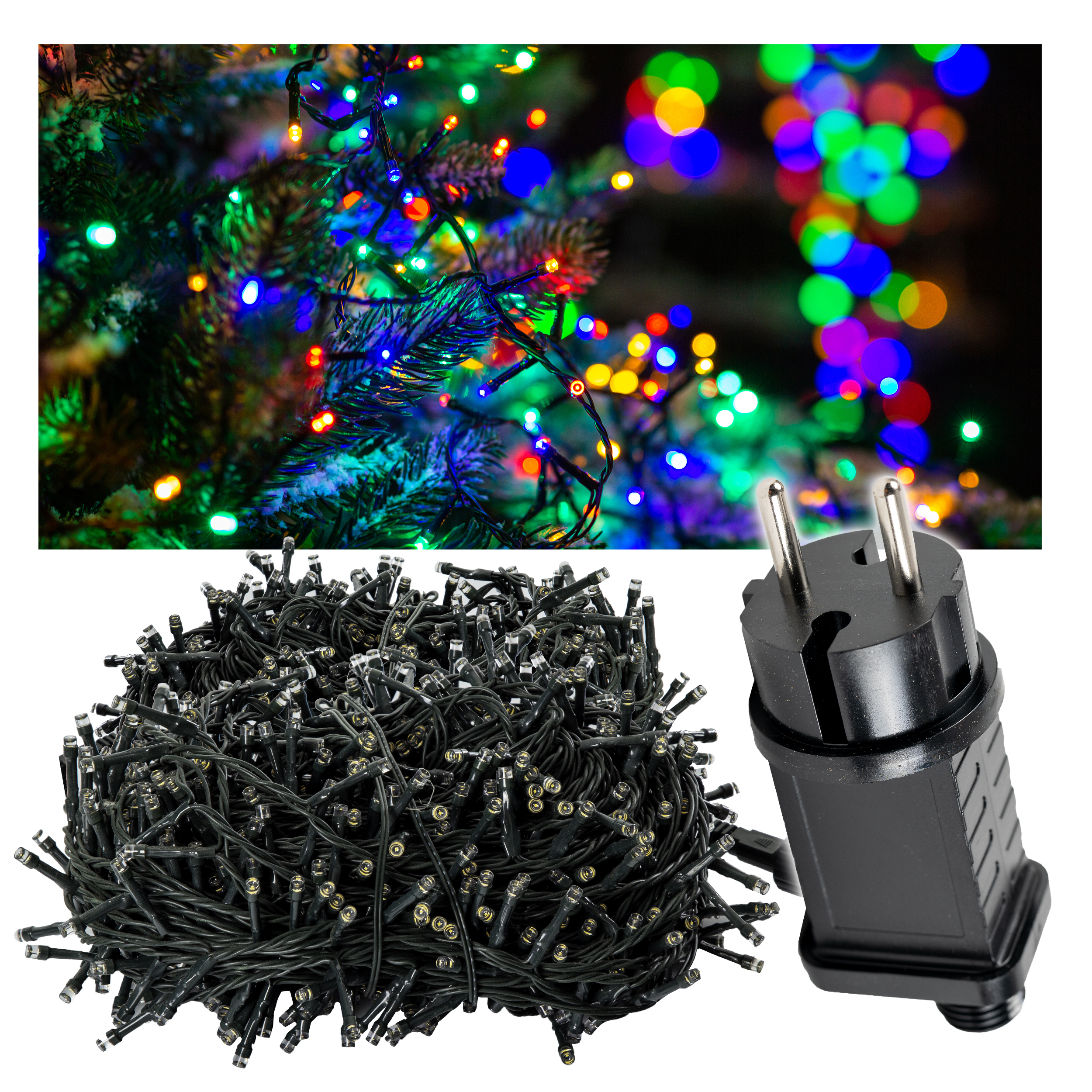 LAMPKI CHOINKOWE 1000 LED Z PROGRAMAT. MULTIKOLOR