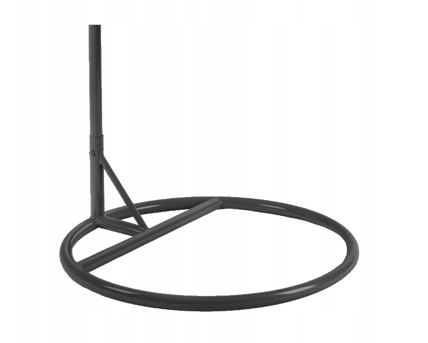 Fotel Wiszący Kokon KOSZ ŁEZKA CZARNY STELAŻ PODUSZKA SZARA. E