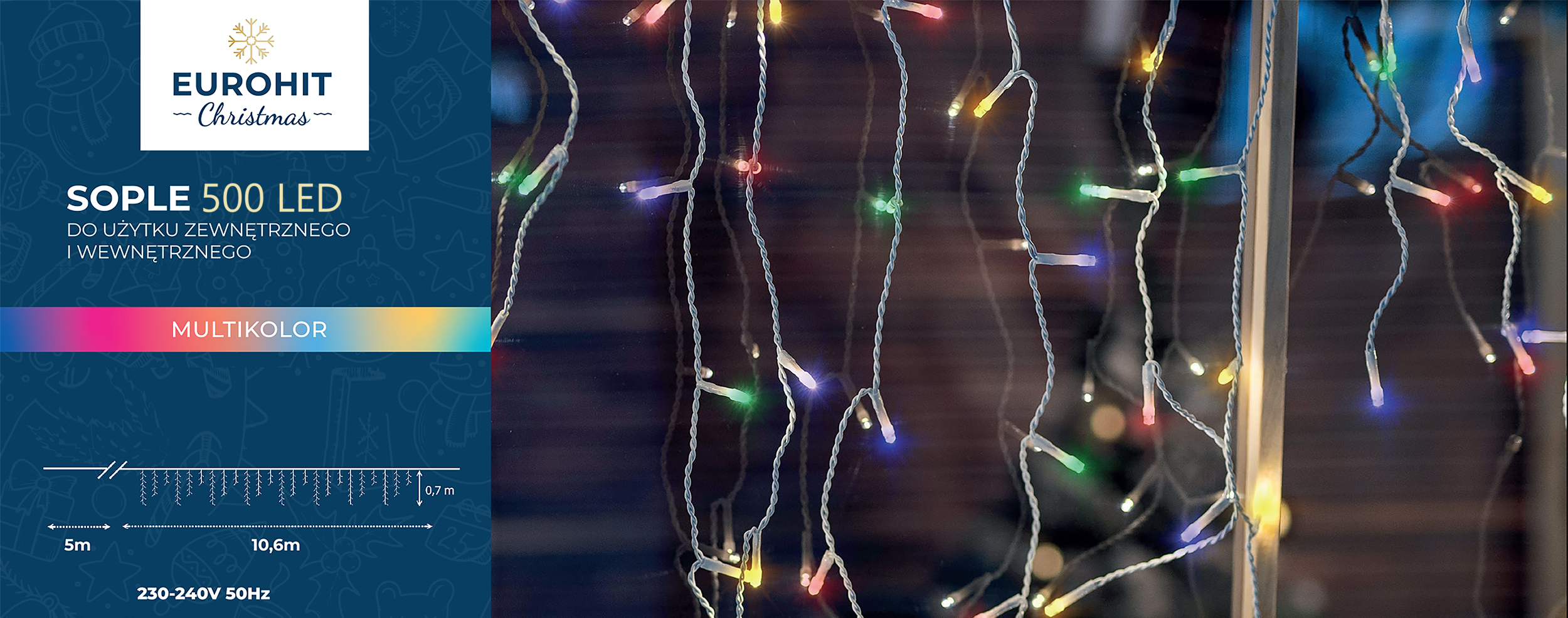 Sople 500 LED multikolor Z efektem FLASH 50 LED