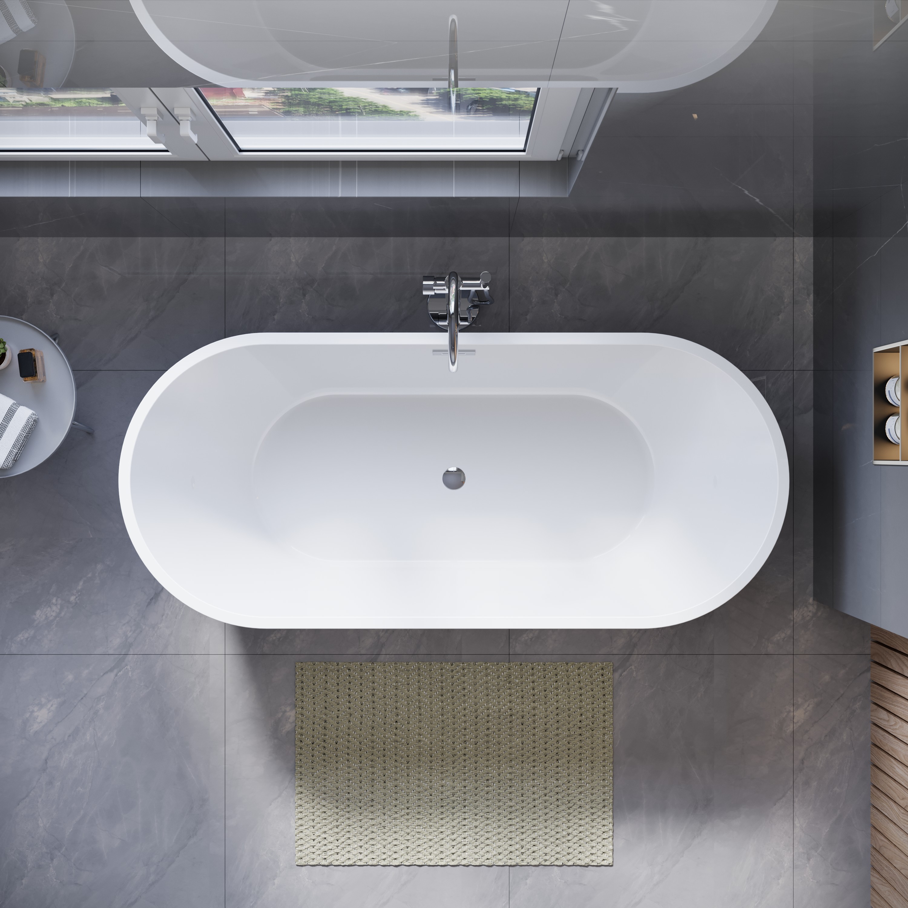 WANNA WOLNOSTOJĄCA Jupiter 170 x 74 +syfon Akryl