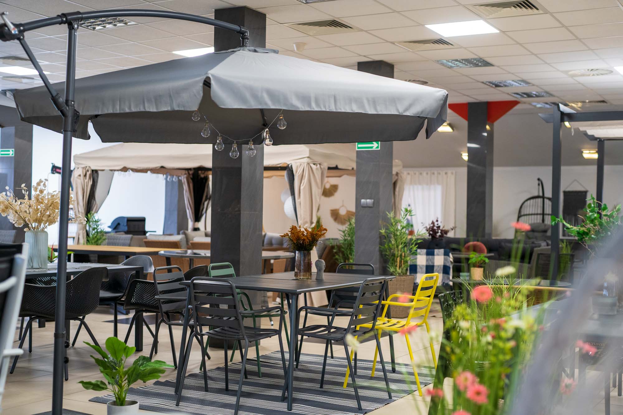 PARASOL OGRODOWY 3.5 M SKŁADANY WERONA DUŻY SZARY