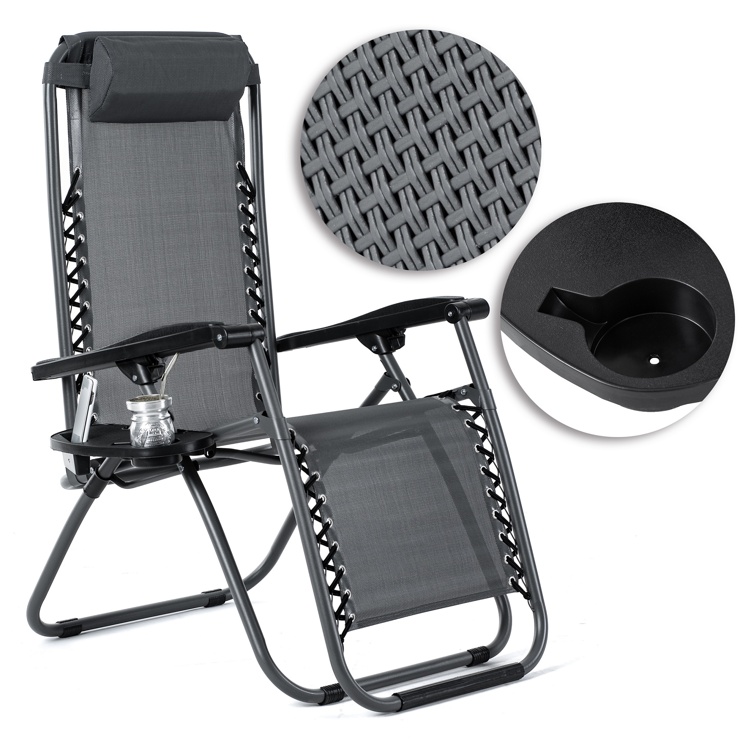 LEŻAK 2szt PLAŻOWY SKŁADANY GRAVITY FOTEL OGRODOWY