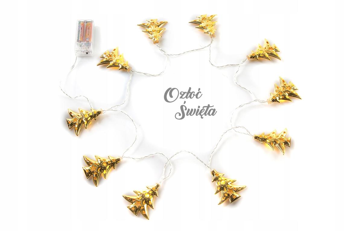 Choinki Złote Lampki LED na Baterie Łańcuch CH42 T