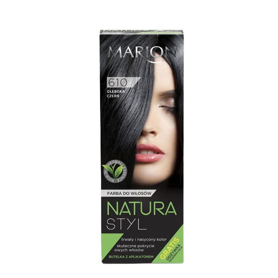 MARION Natura Farba do włosów 610 - Głęboka czerń