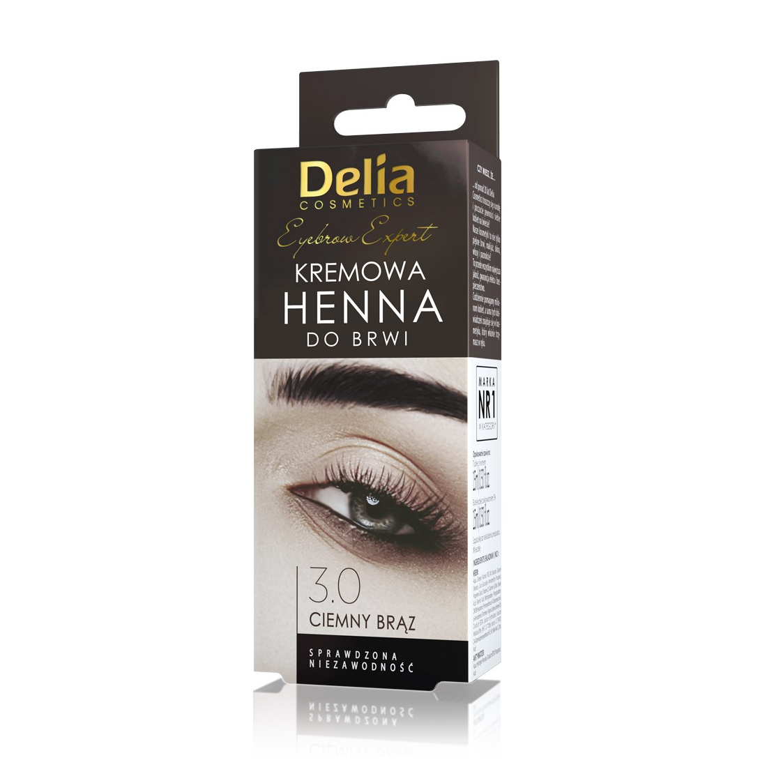 Delia Eyebrow Expert Kremowa henna 3.0 ciemny brąz