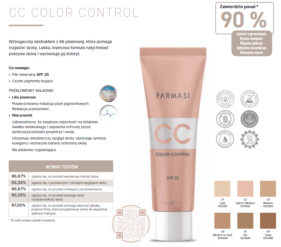 Farmasi Krem CC Color Control - 05 Tan - 30ml