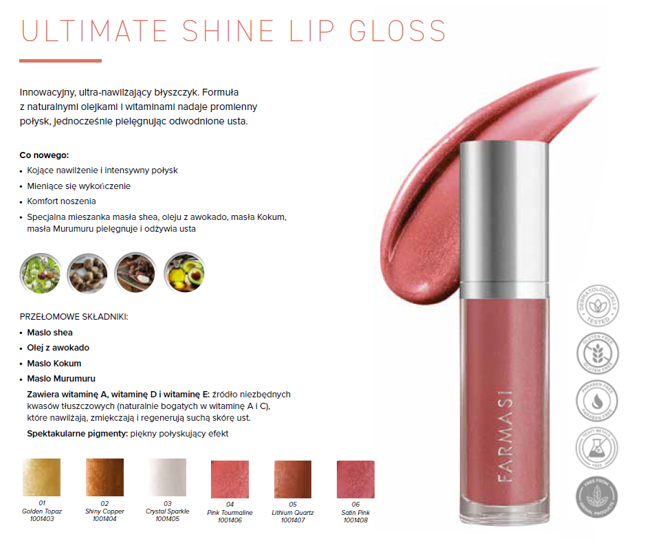 Farmasi Ultimate Shine Błyszczyk 3 CRYSTAL SPARKLE