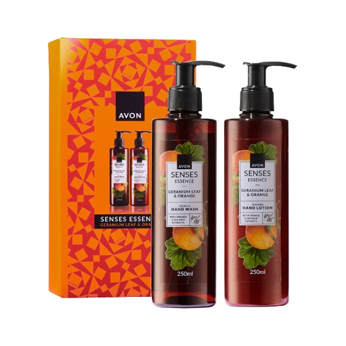 Avon Senses Essence Zestaw geranium i pomarańcza