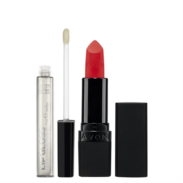 Avon Zestaw Szminka Ruby Kiss + Błyszczyk Clear