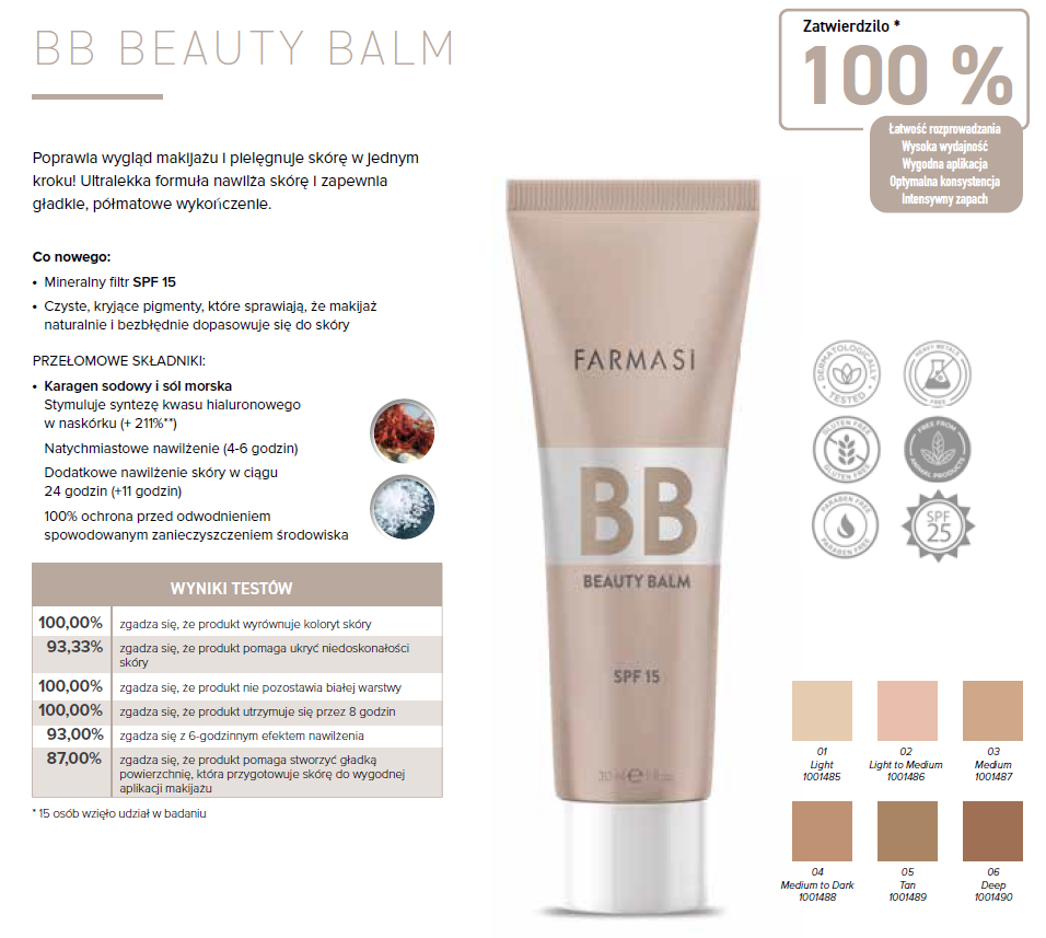 Farmasi Krem BB Beauty Balm - 01 Light - 30ml