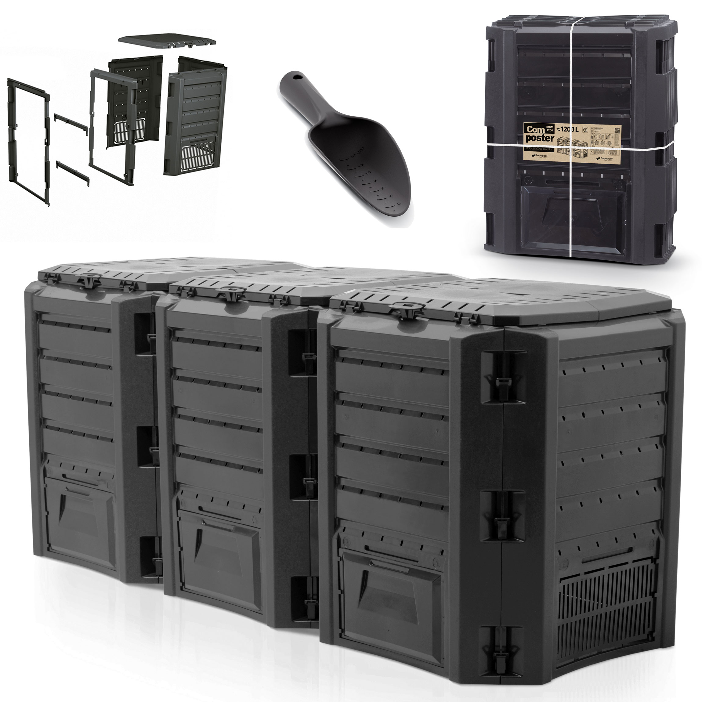 Kompostownik MODULE COMPOGREEN CZARNY 1200 litrów