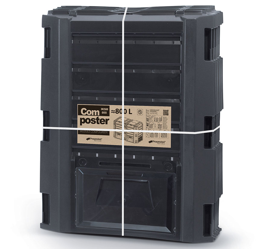 Kompostownik modułowy dwukomorowy 800L czarny