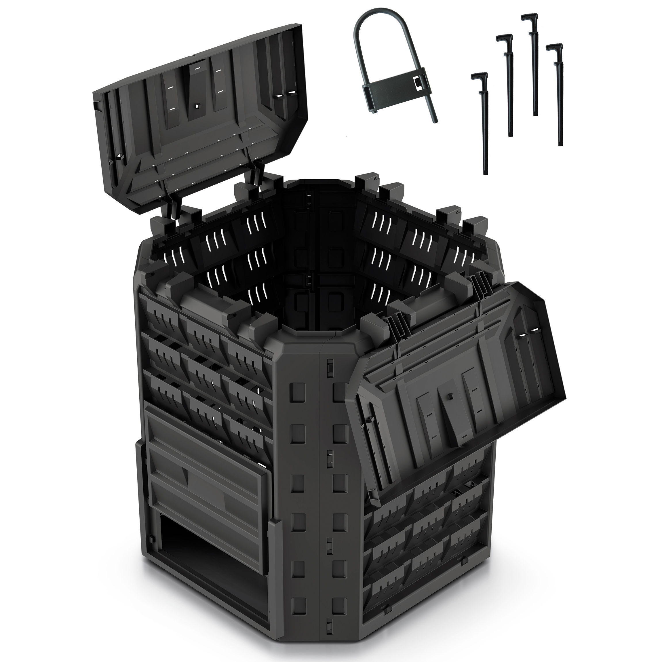 Kompostownik COMPOBOX czarny pojemność 350 L