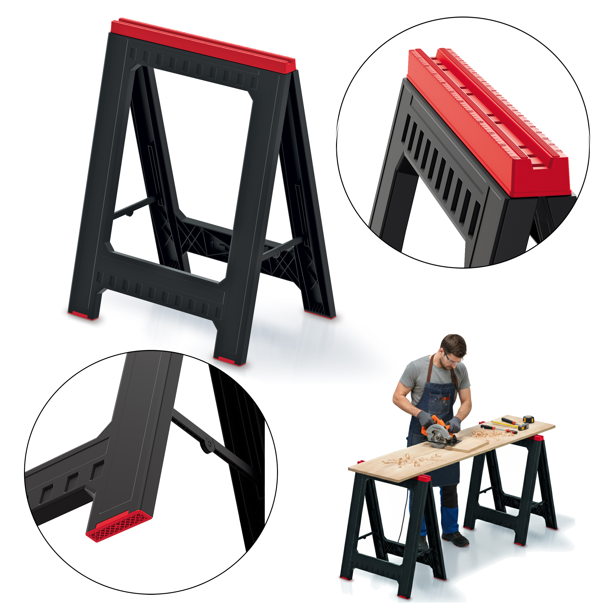 Stojak warsztatowy, Kobyłka, udźwig 350KG Z Miarką