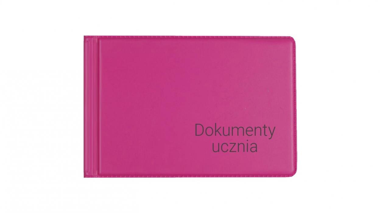 Okładka na dokumenty ucznia małe pink