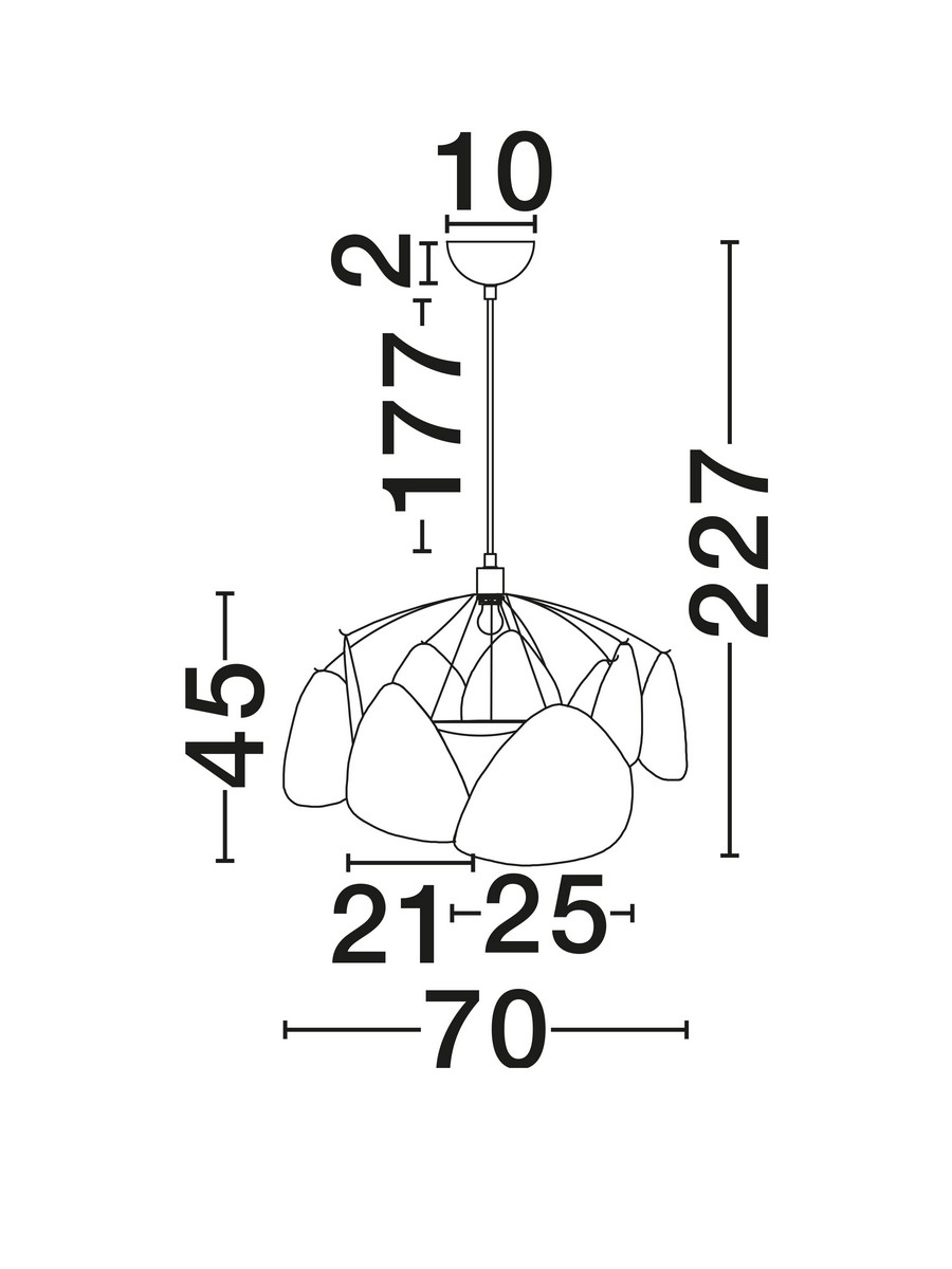 Lampa wisząca ANILO beżowa len/metal tkanina 12W E27 (9)