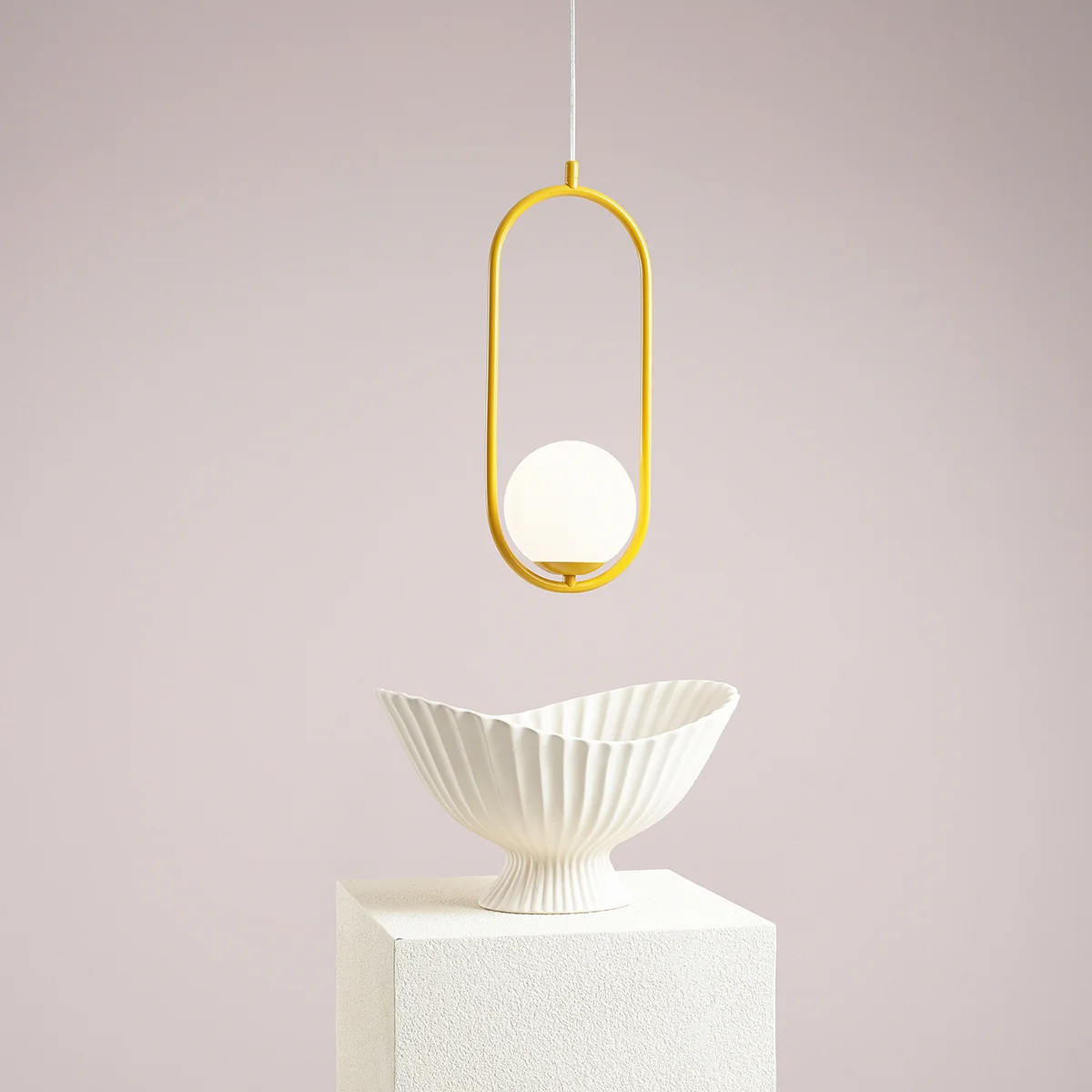 Riva lampa wisząca 1-punktowa żółta 1086G14 Aldex (5)
