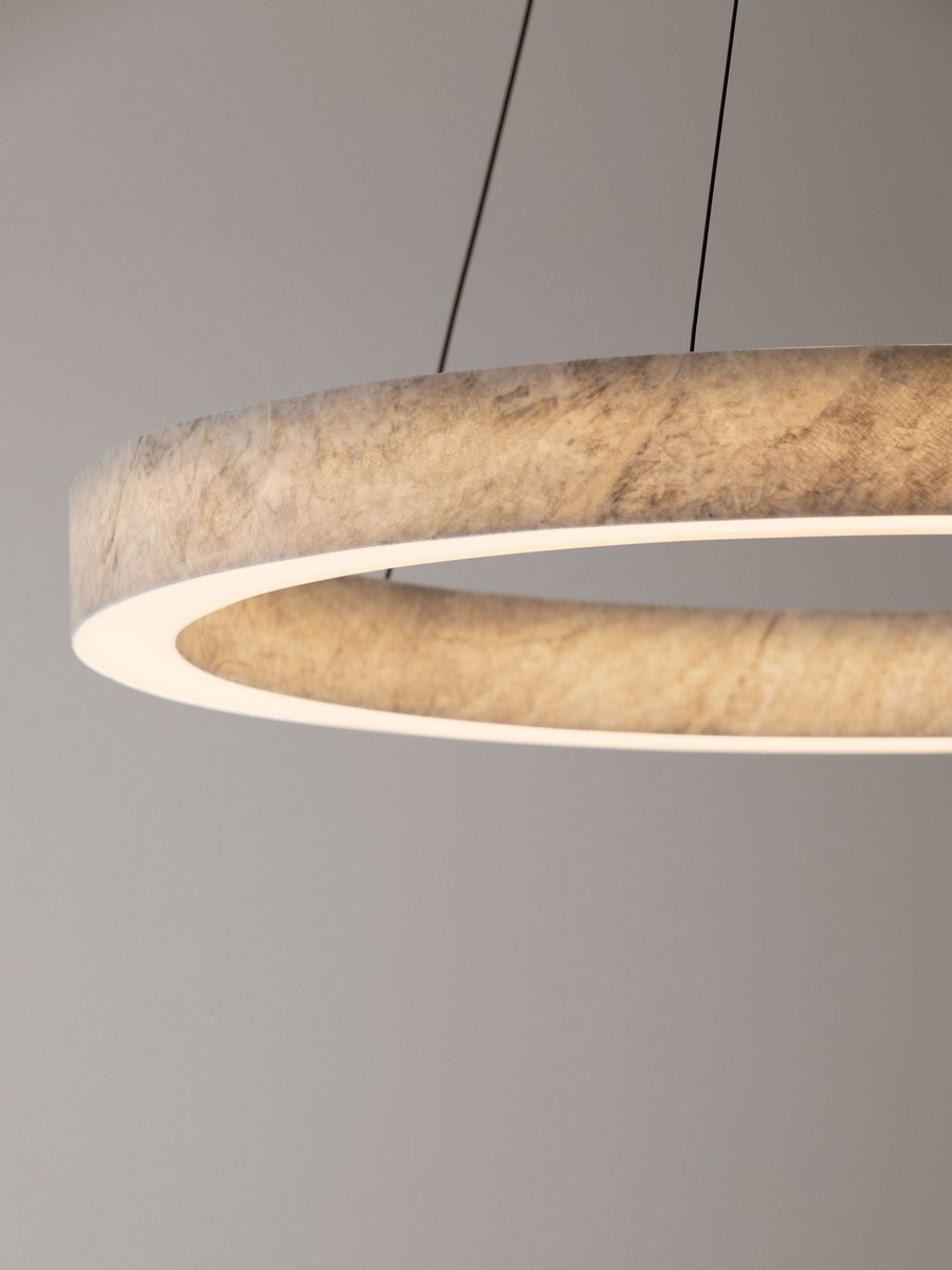 Lampa wisząca nowoczesna okrągła marmur LELLYA ring LED 30W (3)