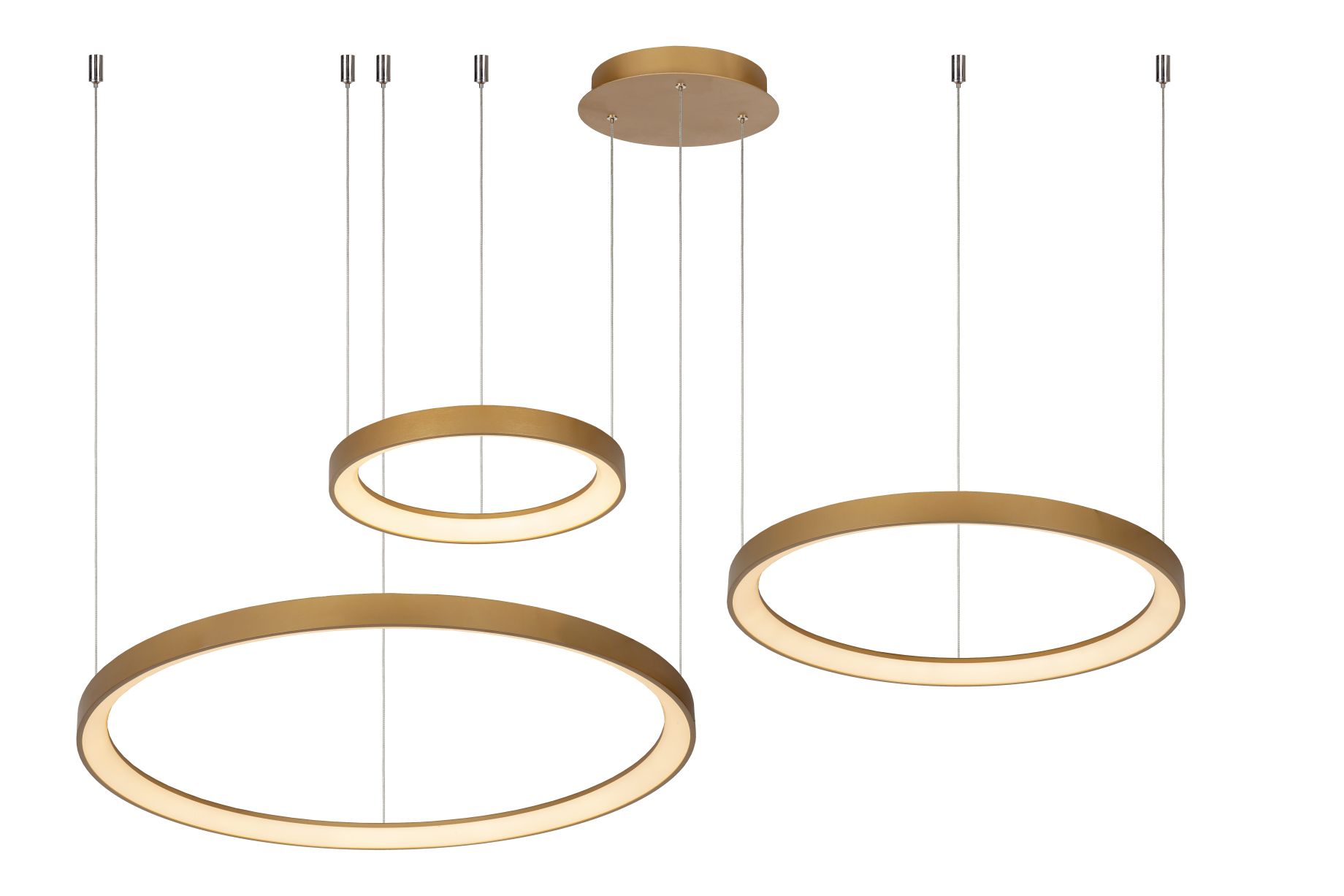 Lampa wisząca złota potrójna okręgi nad stół VIDAL 46403/99/02 Lucide