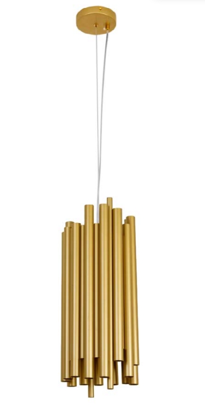 NOWOCZESNA lampa wisząca ZWIS BON 1pł. złota w tylu GLAMOUR metalowe rurki 5W G9