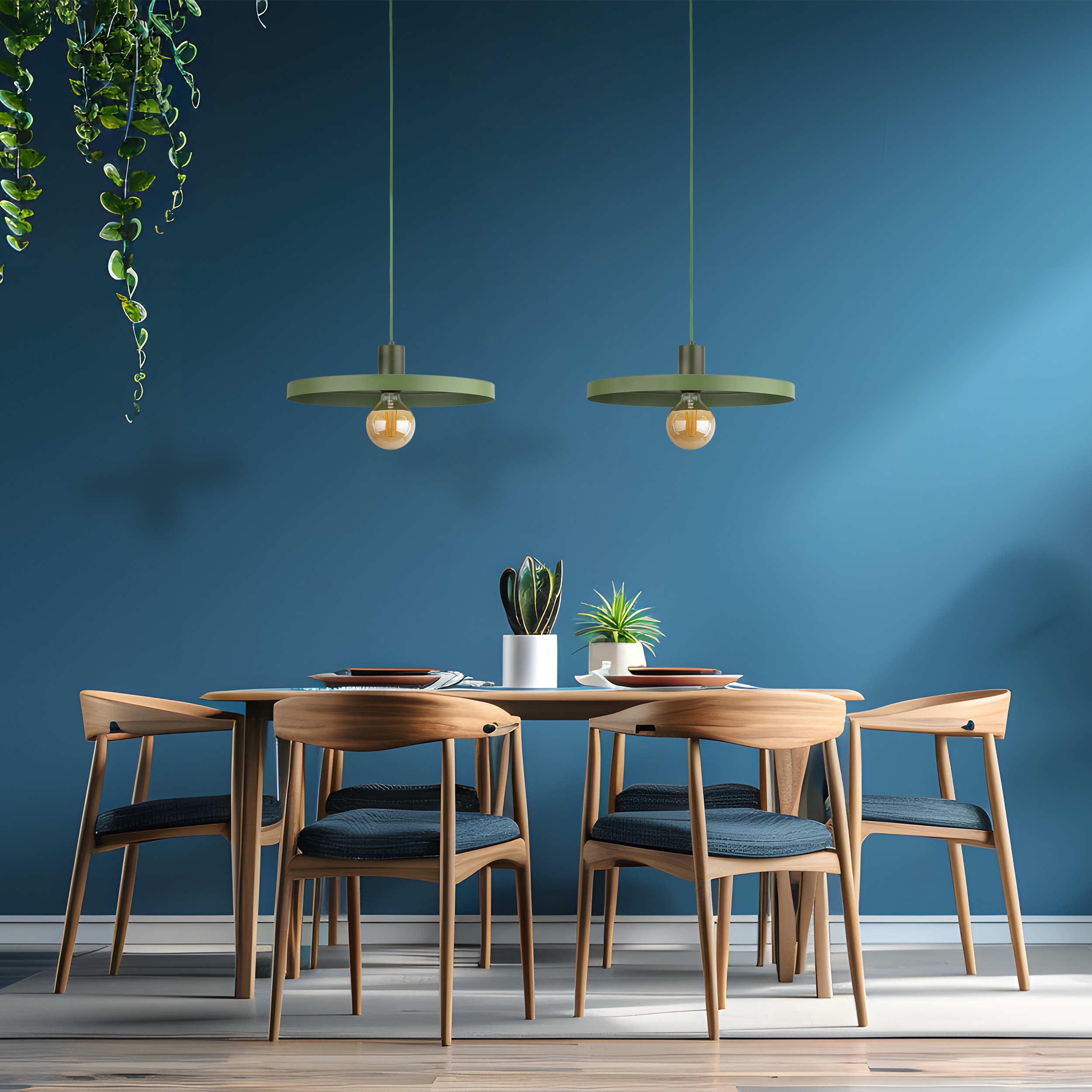 Lampa wisząca pojedyncza zwis okrągła zielona SILA GREEN PEAPOD 1XE27 (3)