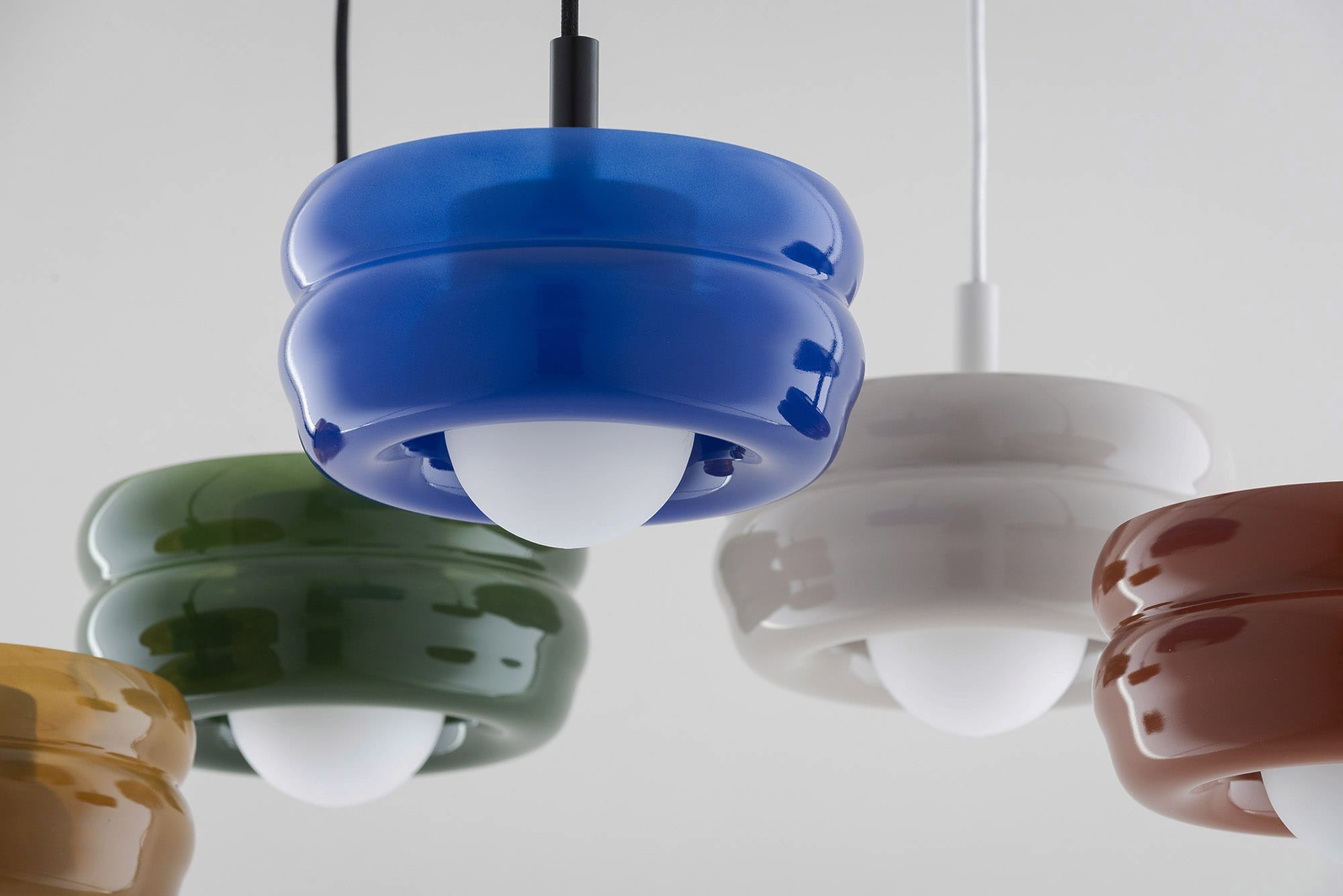 Lampa wisząca kobaltowa kulka biała LAMPA WISZĄCA TEVO G9 8818 (6)