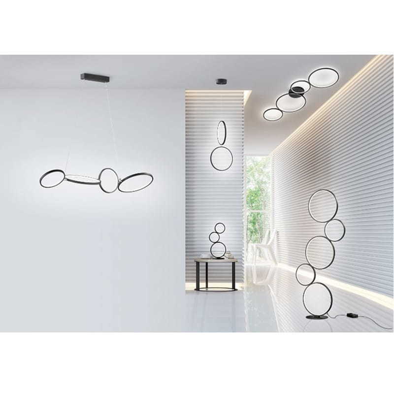 Lampa sufitowa plafon RONDO Trio Lighting czarna ŚCIEMNIACZ LED ring 37W