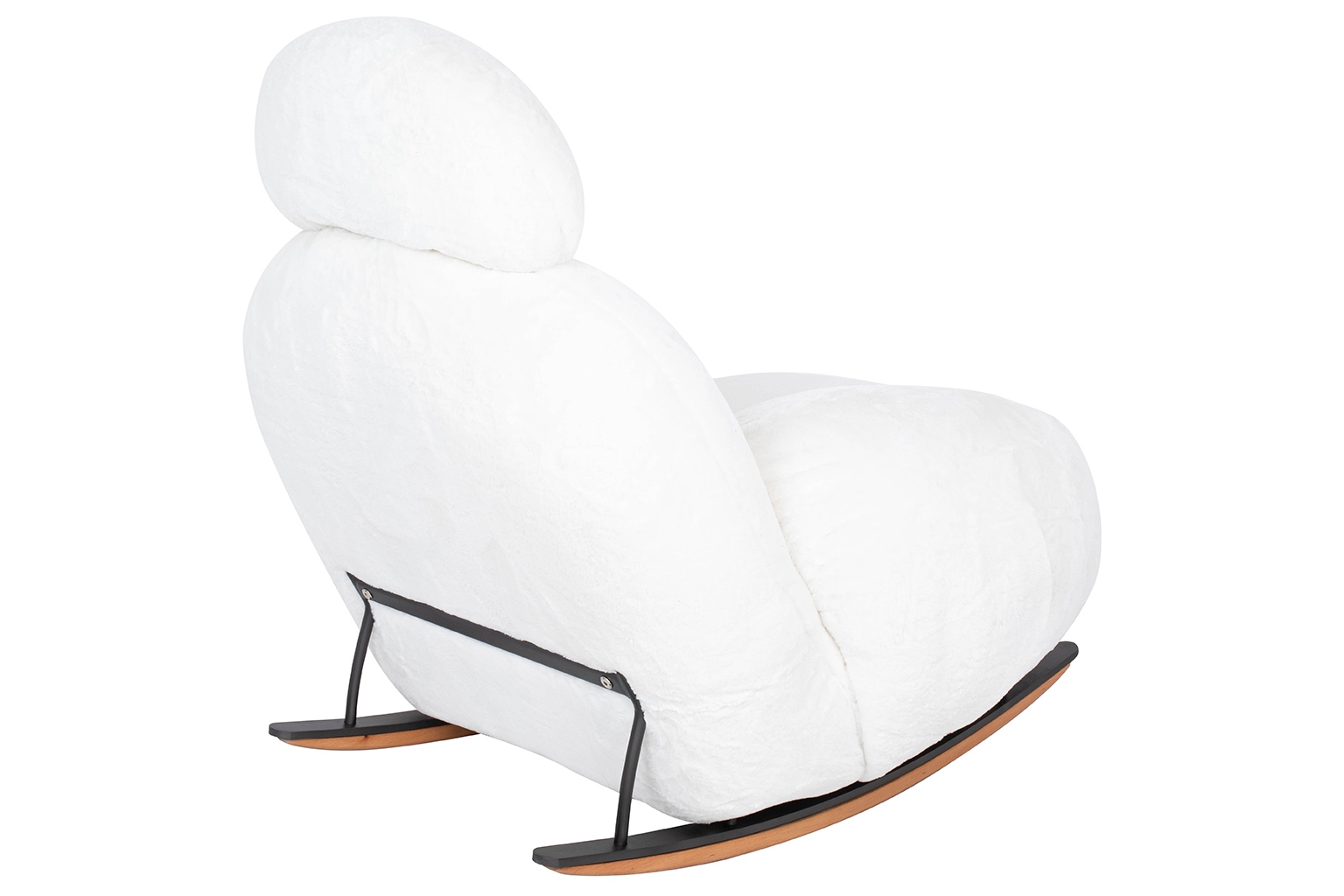 Fotel bujany PLUSH FUR biały (4)