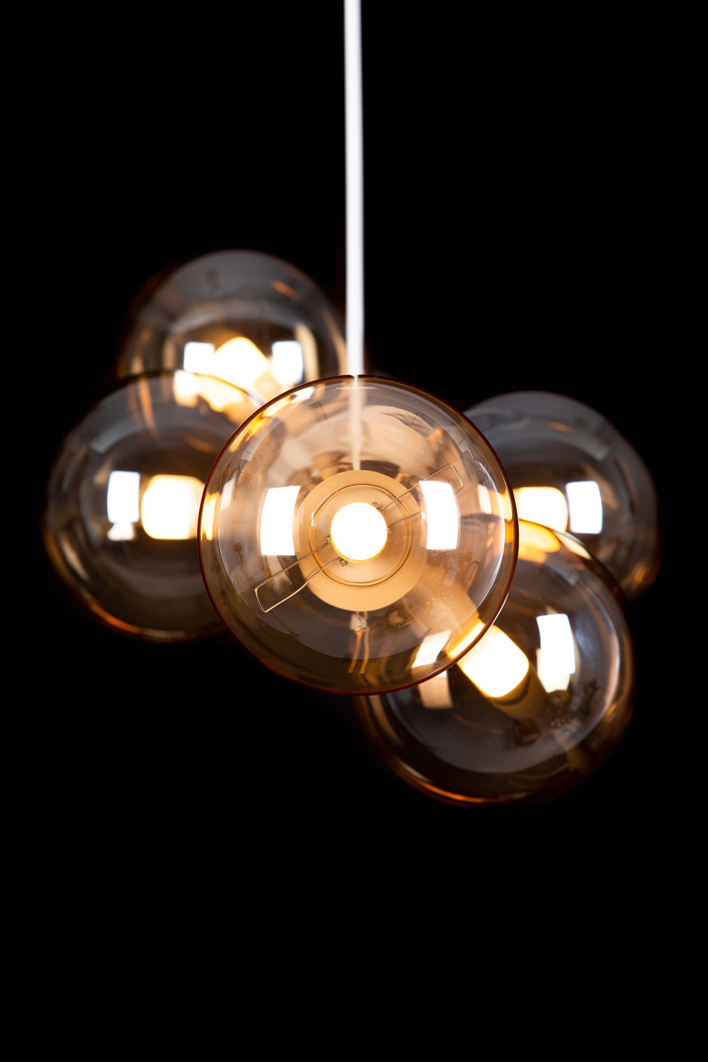 Lampa wisząca żyrandol ROSSI 8 BL GRAFIT 875/8 czarna grafitowe szkło klosze ball kula 8xE14 (4)