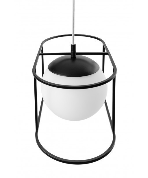 KUGLO B Sufitowa Lampa Wisząca Ummo czarna metalowa biała kula ball glass szkło ZWIS 1xE27 (4)