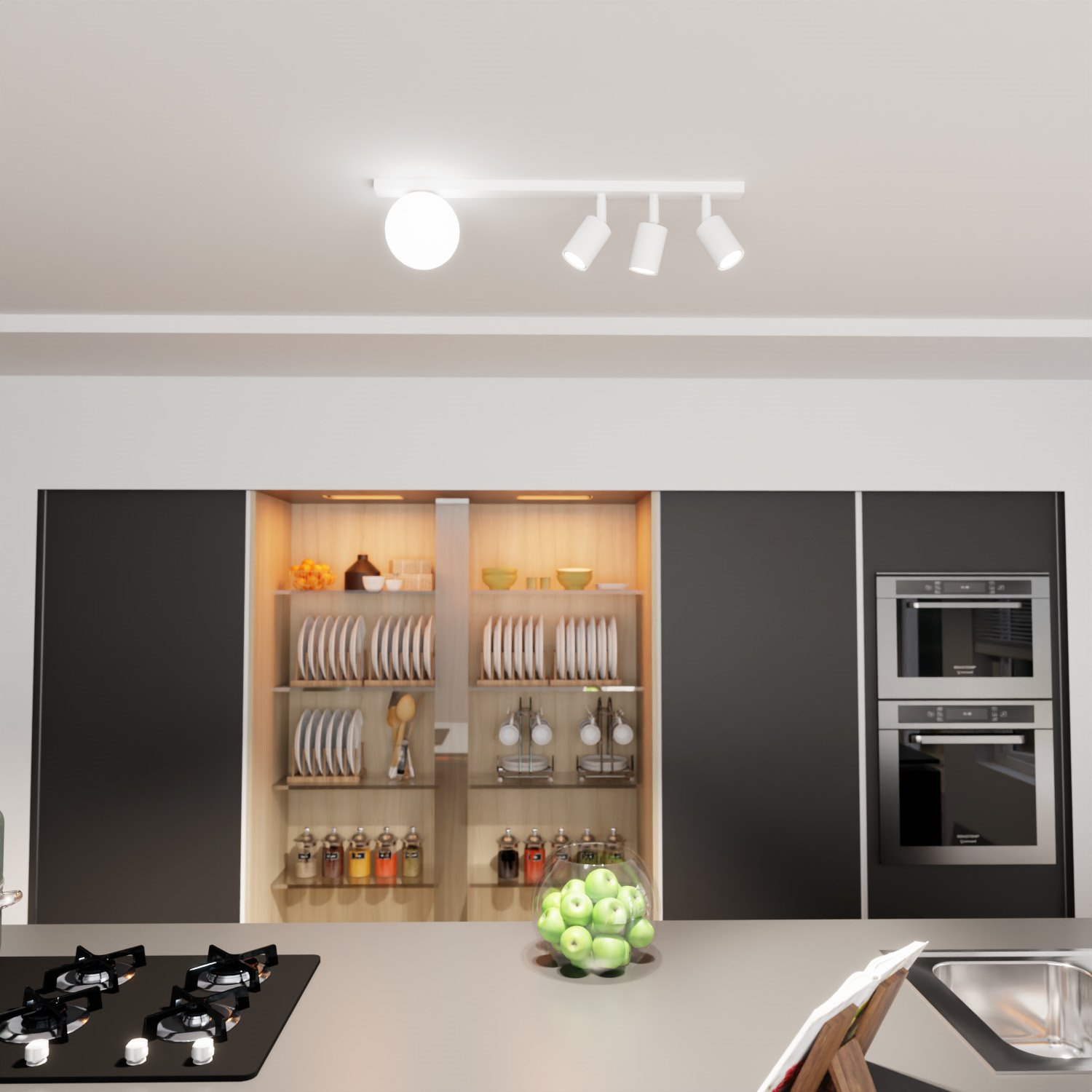  Lampa sufitowa listwa biała spot reflektor kula biała BASTER 4 WHITE 1315/4 (3)