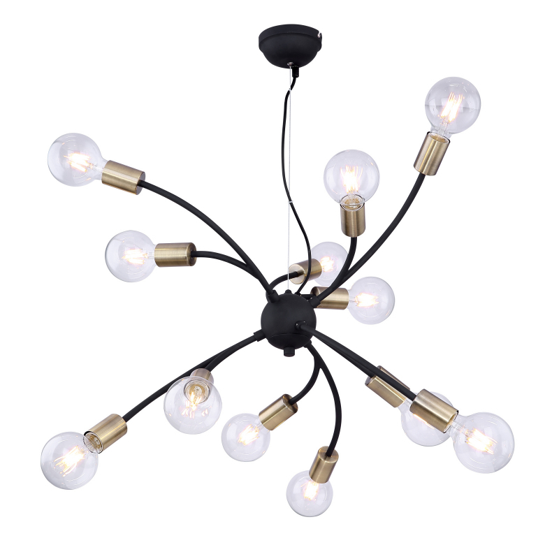  Lampa wisząca żyrandol SARINI GLOBO czarna LOFT 12xE27