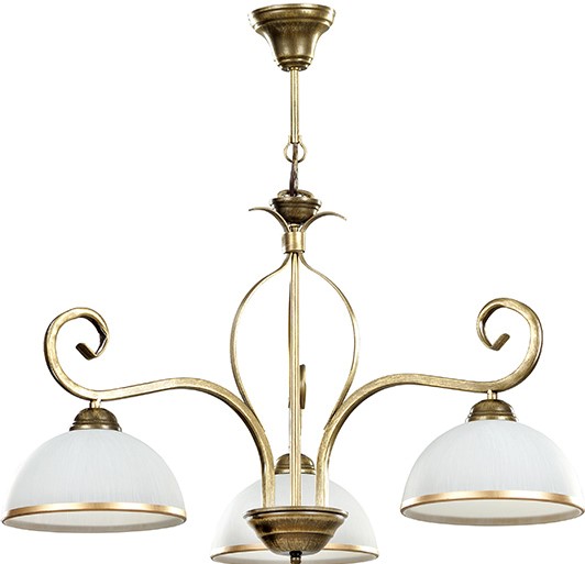 Lampa WIVARA 3 GOLD 149/3 Emibig klasyczny duży żyrandol szklane białe klosze dużo światła E27