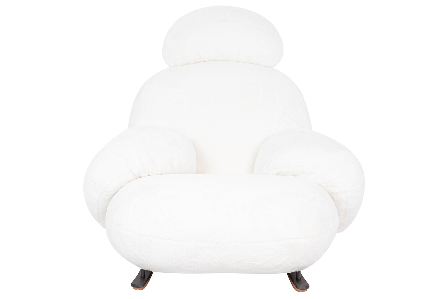 Fotel bujany PLUSH FUR biały (6)
